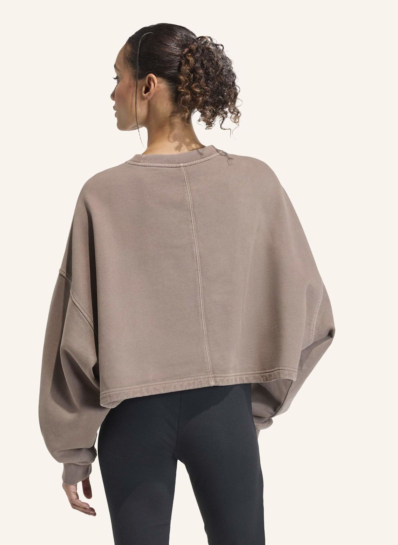 adidas Originals ESSENTIALS LINEAR CROPPED SWEATSHIRT: BRAUN