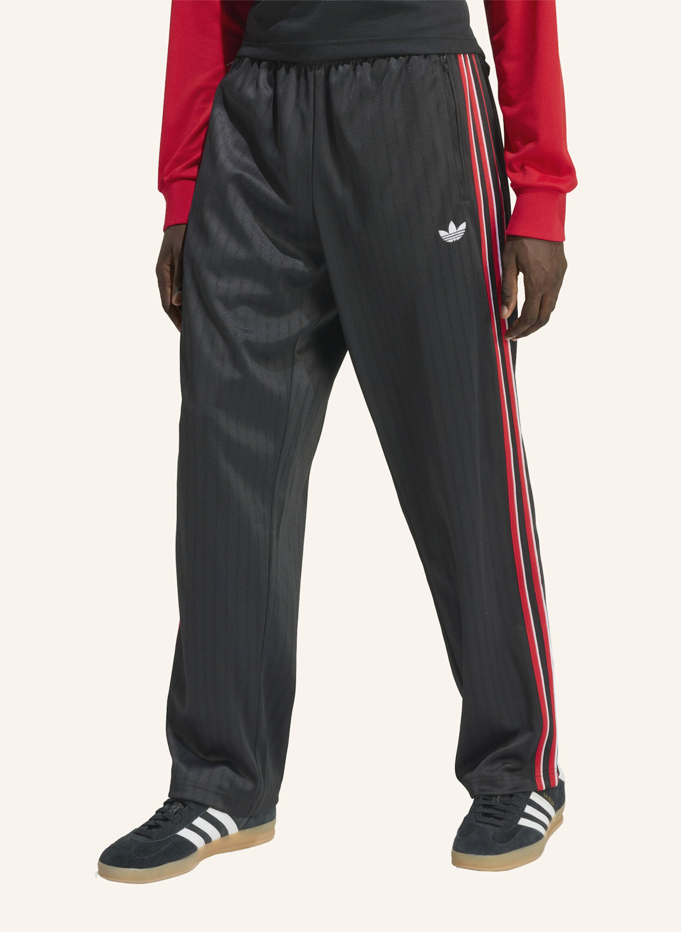 adidas Originals FIREBIRD LOOSE PINSTRIPES TRAININGSHOSE: SCHWARZ