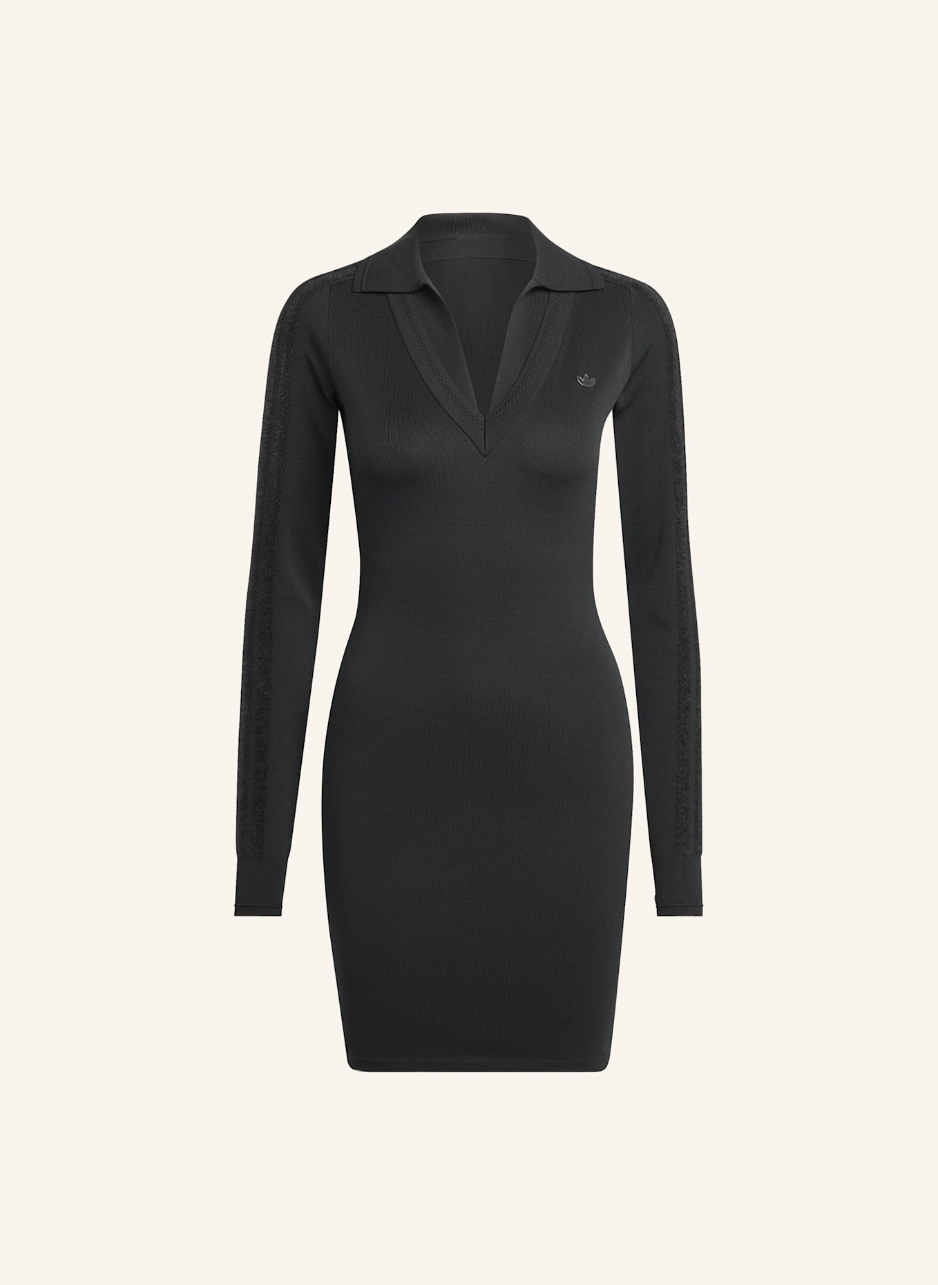 adidas Originals LANGÄRMELIGES KLEID MIT KRAGEN: SCHWARZ