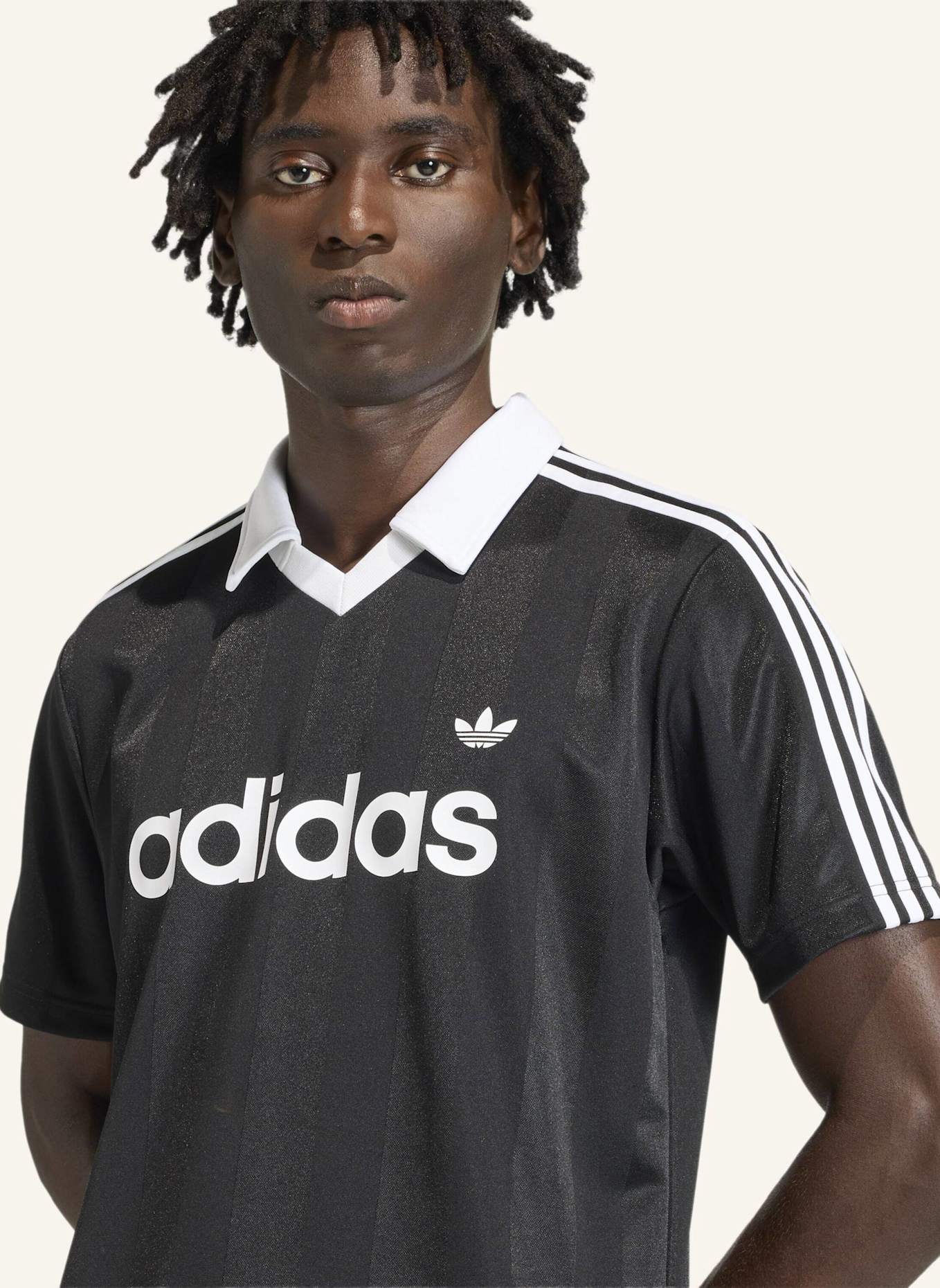 adidas Originals ARCHIVE COLLAR ENGINEERED TRIKOT: SCHWARZ