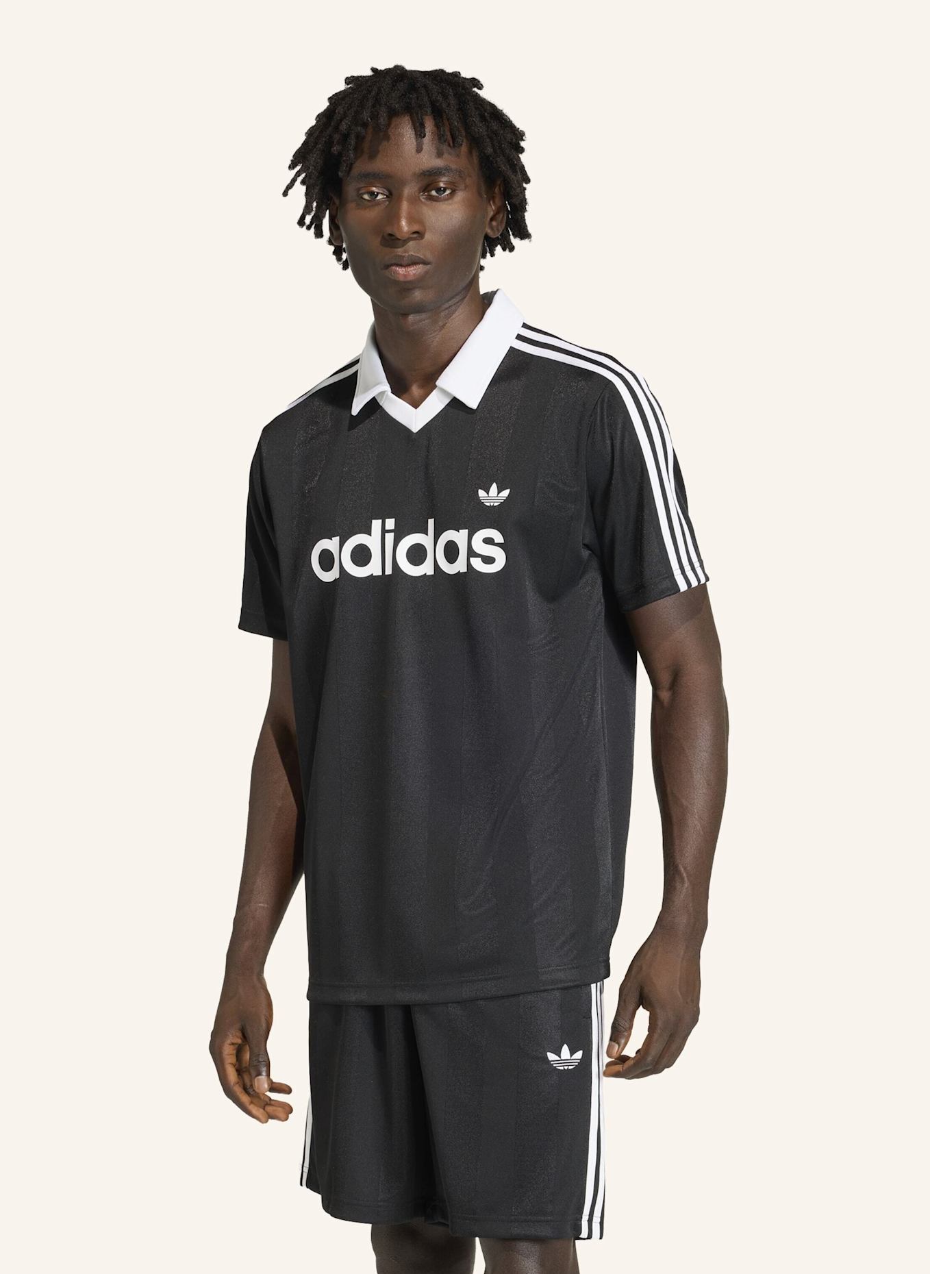 adidas Originals ARCHIVE COLLAR ENGINEERED TRIKOT: SCHWARZ