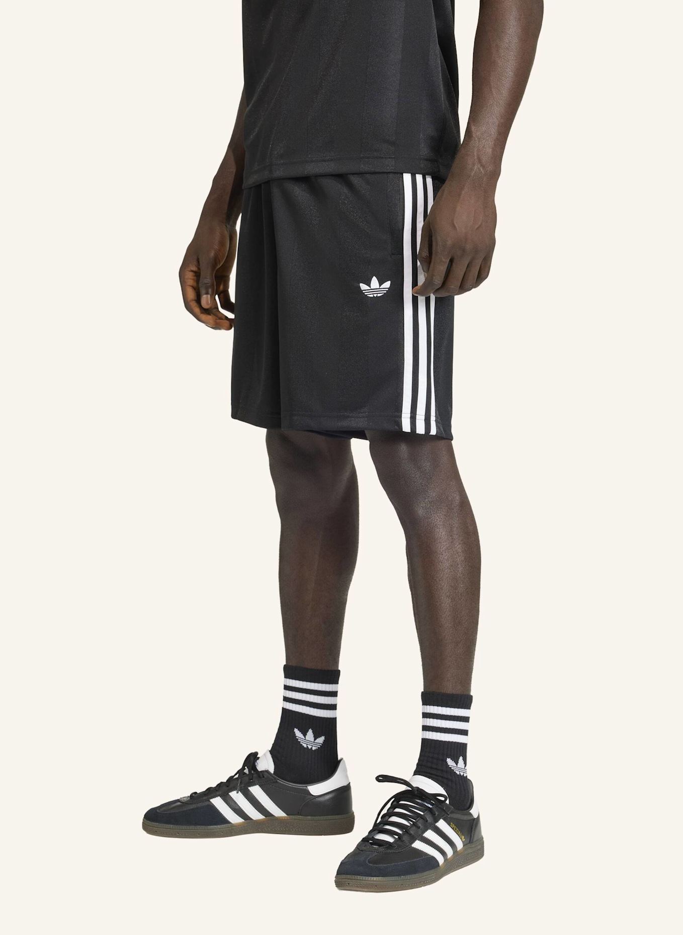 adidas Originals LOCKER EINGEARBEITETE 3-STREIFEN-SHORTS: SCHWARZ