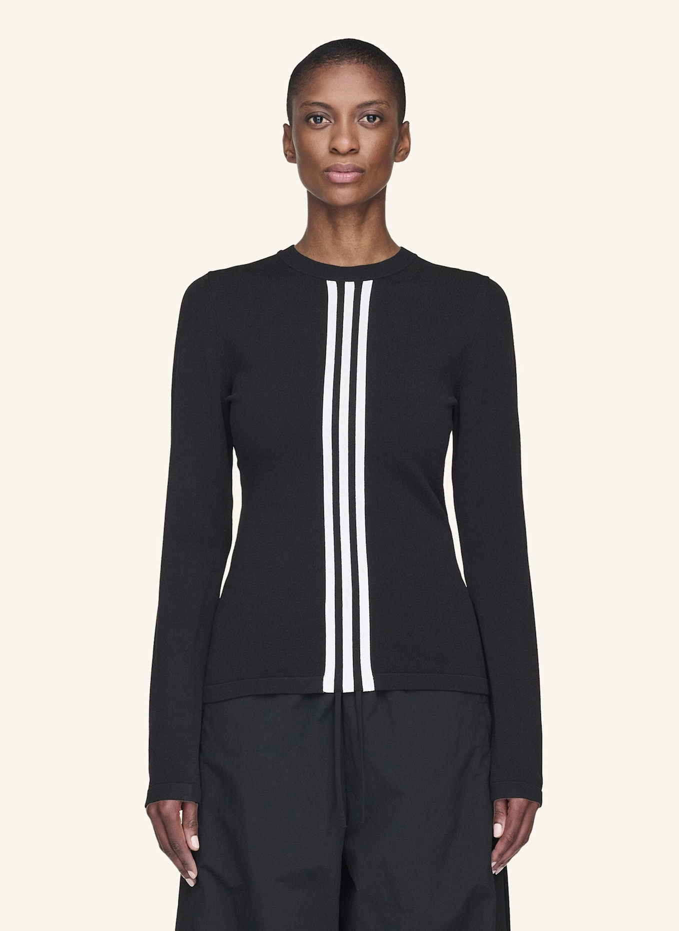 Y-3 Y-3 3-STREIFEN LONGSLEEVE: SCHWARZ