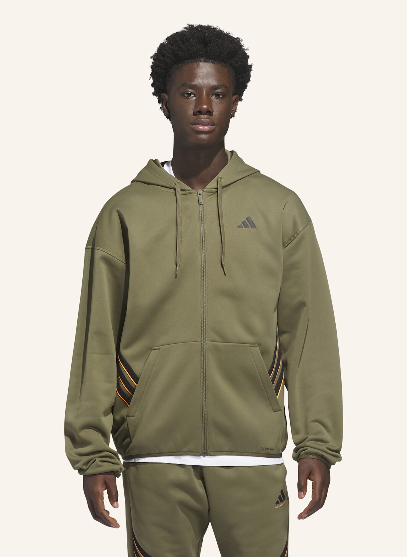 adidas ADIDAS CRAZY WARM FULLZIP HOODIE: GRÜN/ ORANGE