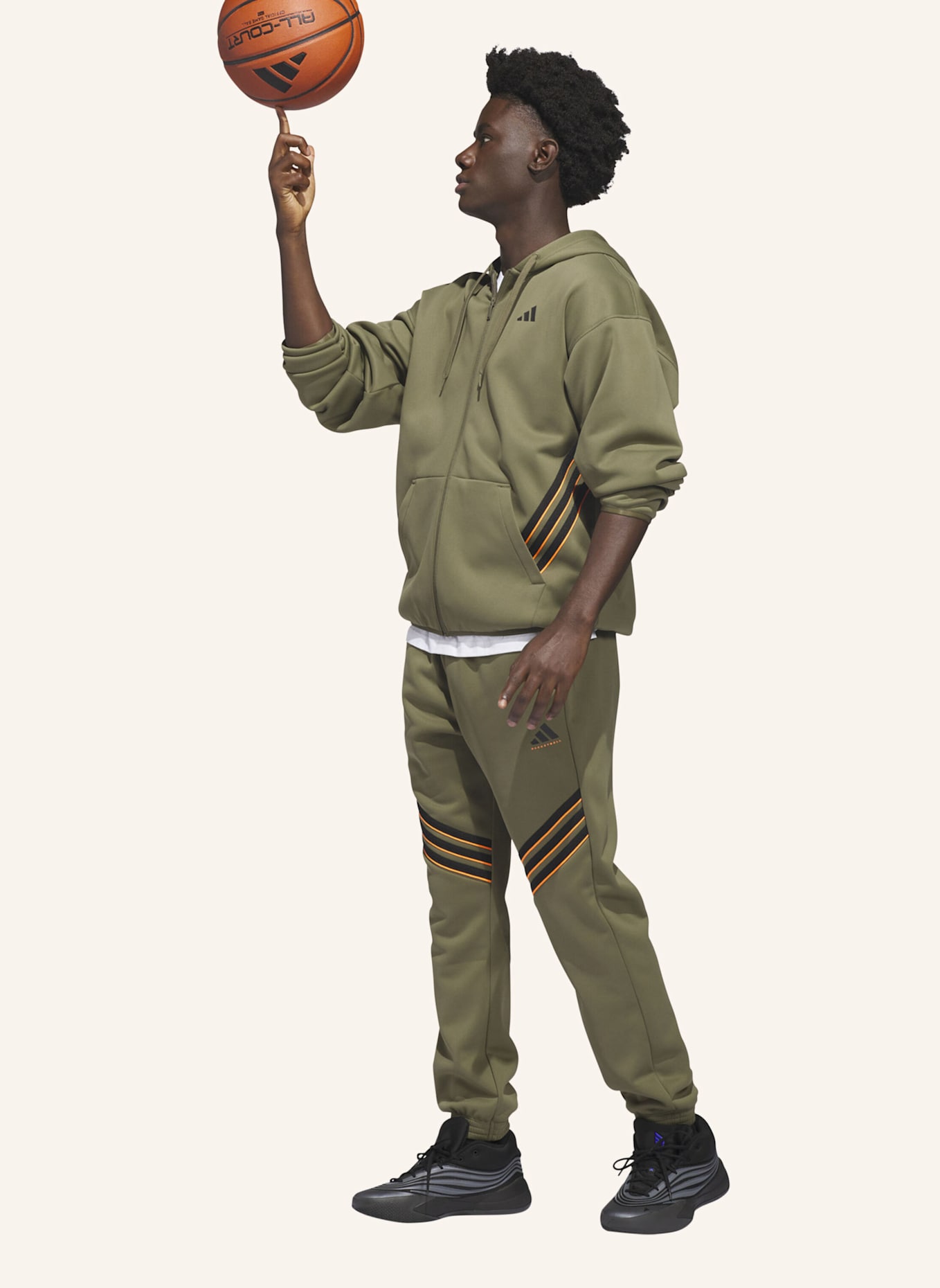 adidas ADIDAS CRAZY WARM FULLZIP HOODIE: GRÜN/ ORANGE