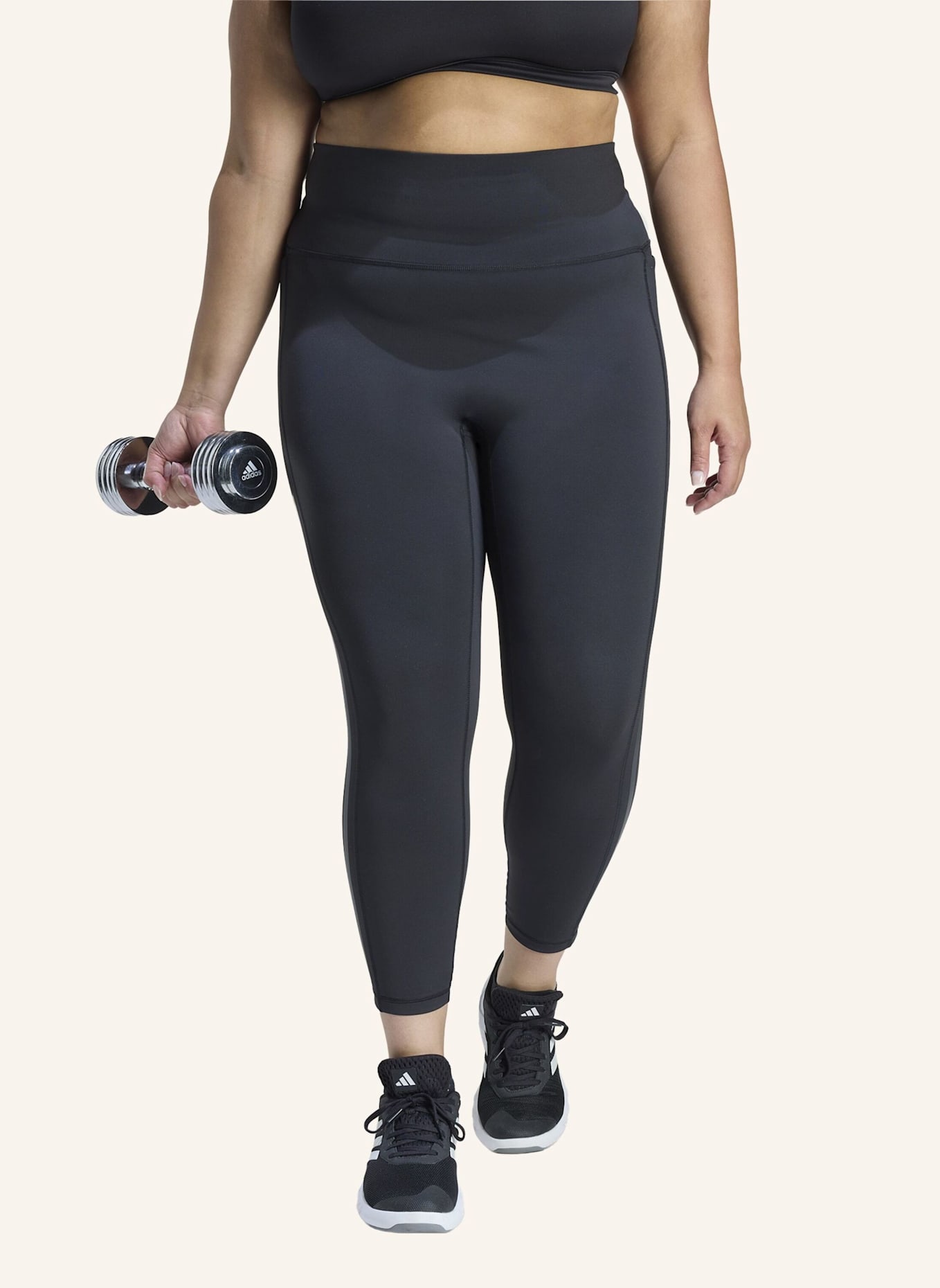 adidas OPTIME WORKOUT 3-STREIFEN 7/8 LEGGINGS – GROSSE GRÖSSEN: SCHWARZ