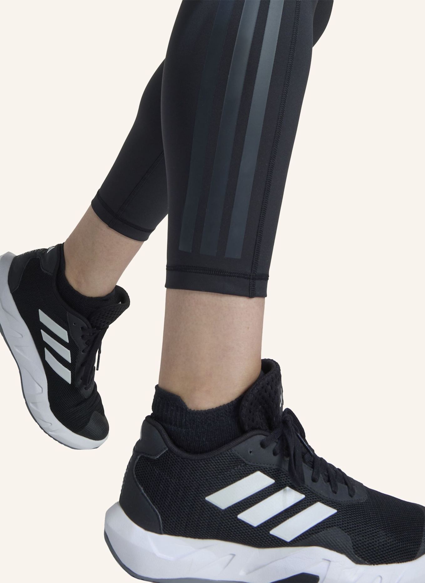 adidas OPTIME WORKOUT 3-STREIFEN 7/8 LEGGINGS – GROSSE GRÖSSEN: SCHWARZ