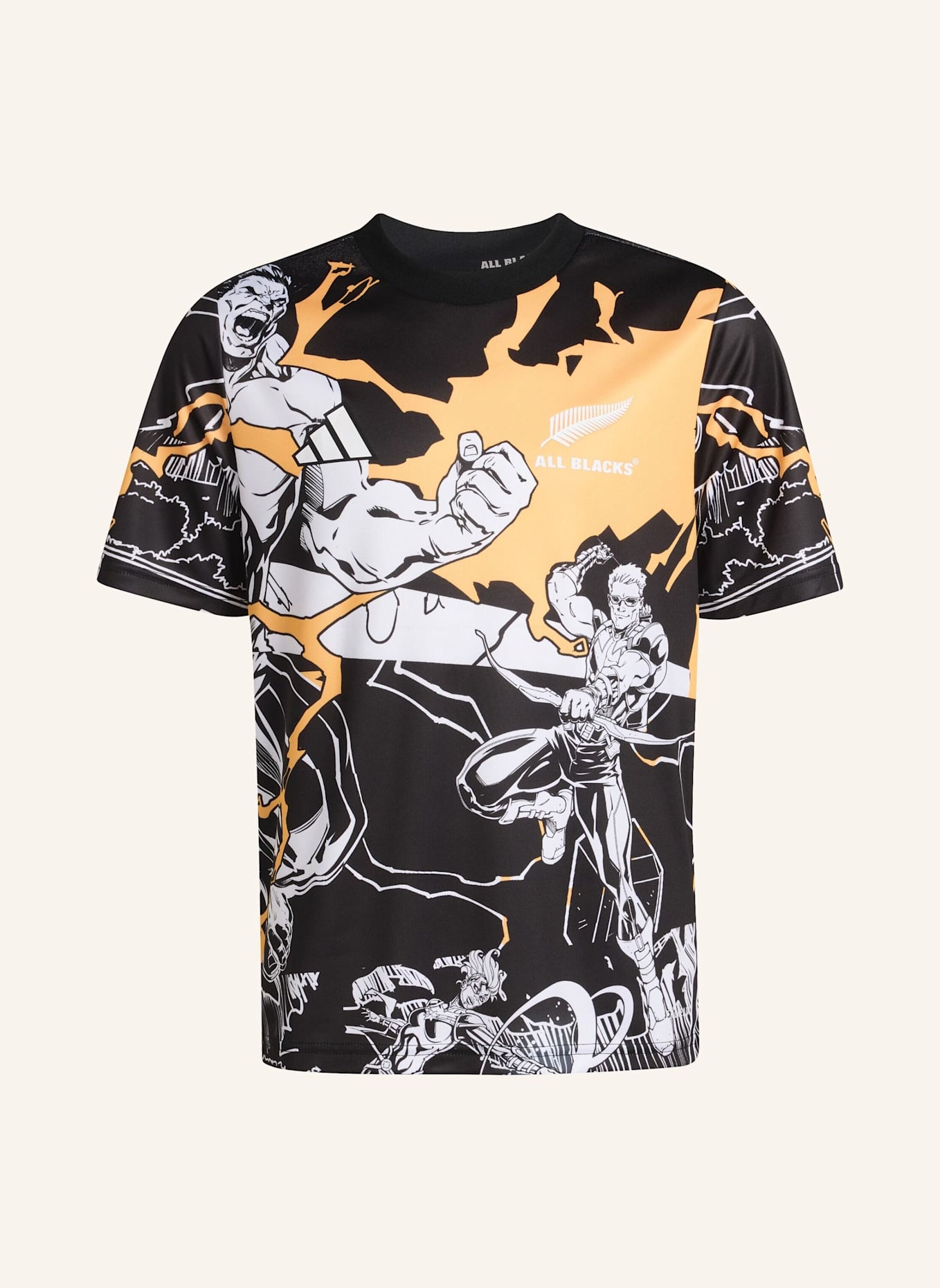 adidas ALL BLACKS MARVEL CAPTAINS RUN JERSEY KIDS: SCHWARZ