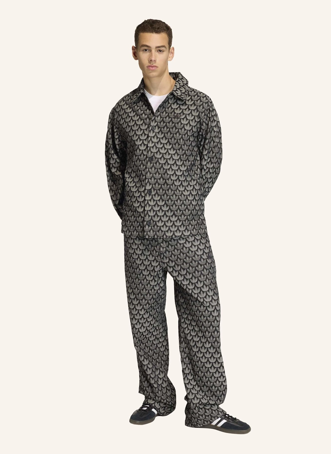 adidas Originals DENIM MONOGRAMM HEMD: SCHWARZ