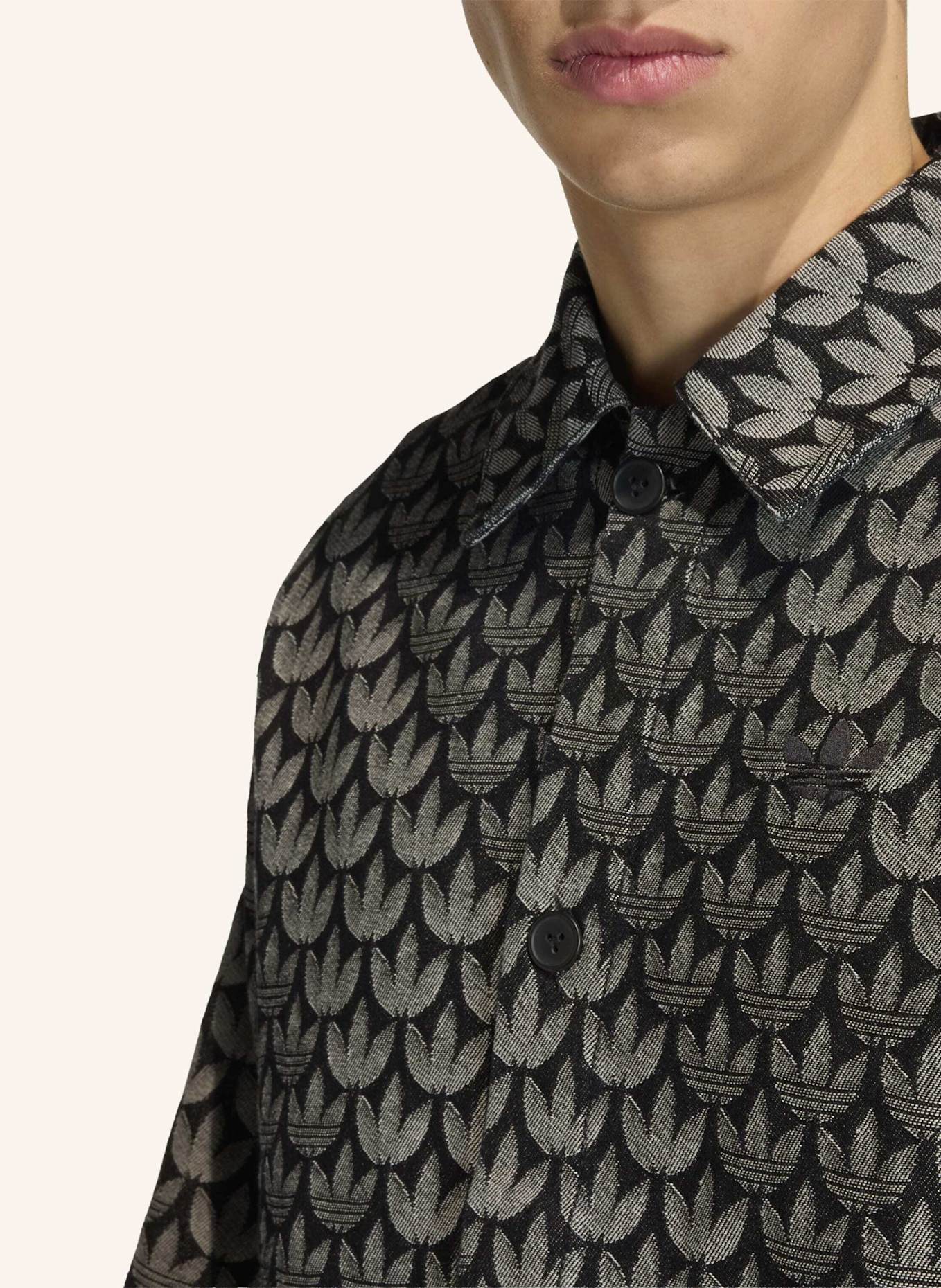 adidas Originals DENIM MONOGRAMM HEMD: SCHWARZ