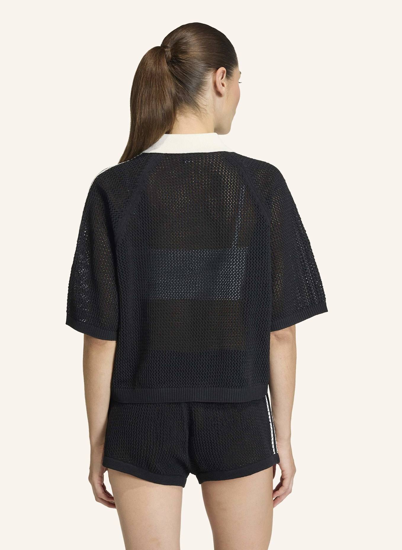 adidas Originals Strick-Poloshirt KNITTED CROCHET POLO: SCHWARZ