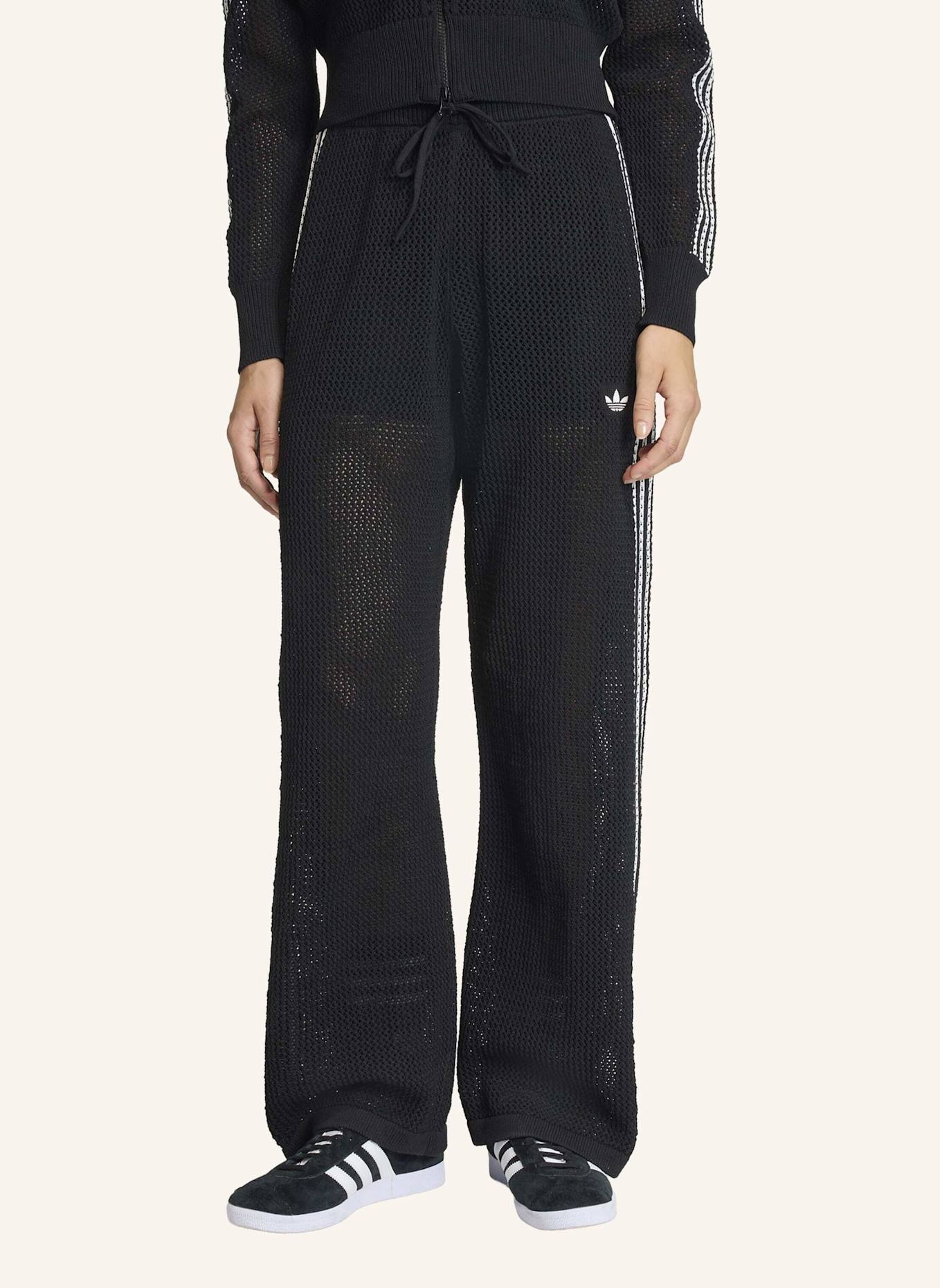 adidas Originals GESTRICKTE GEHÄKELTE FIREBIRD TRAININGSHOSE: SCHWARZ