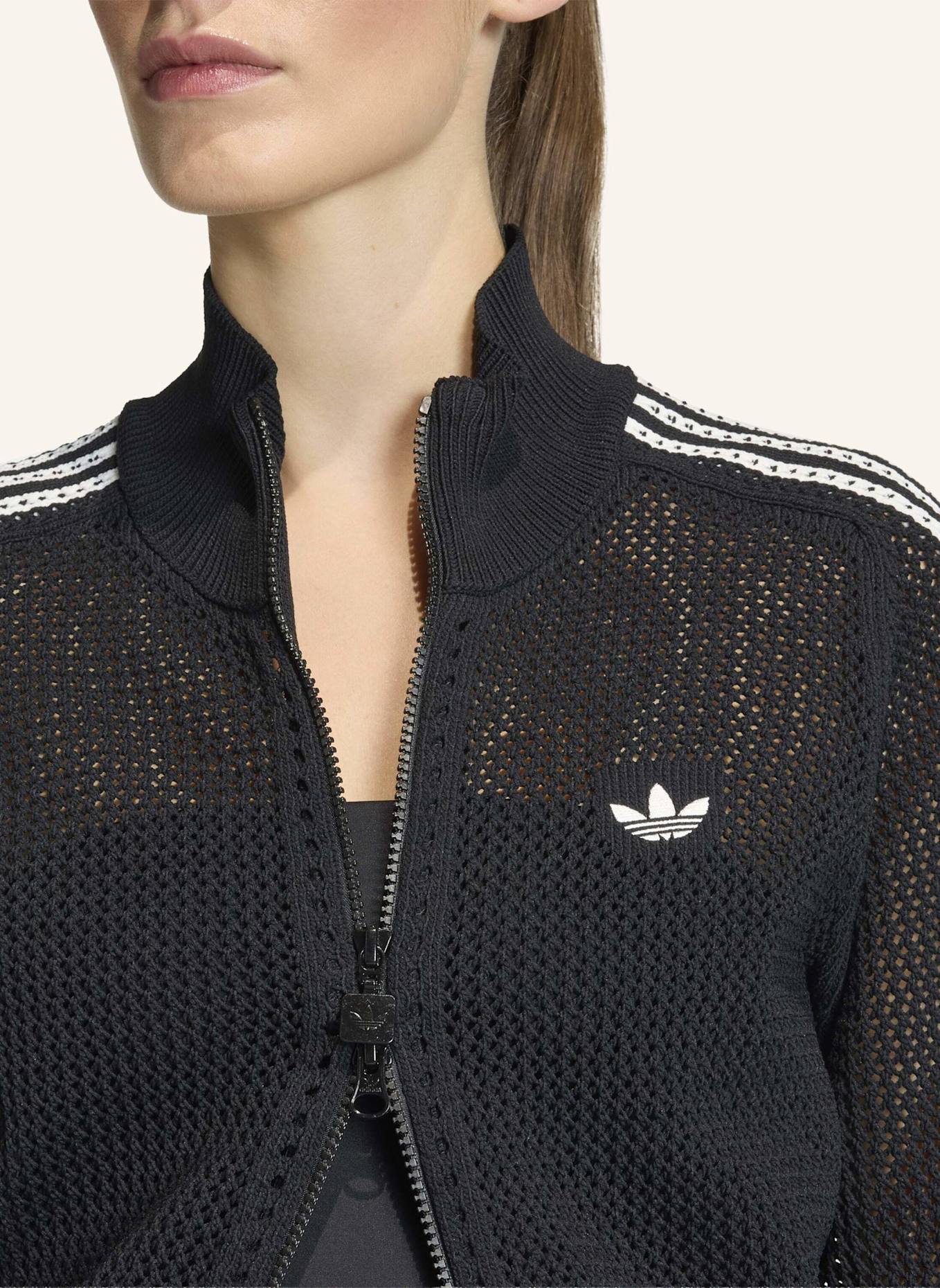 adidas Originals KNITTED CROCHET FIREBIRD ORIGINALS JACKE: SCHWARZ