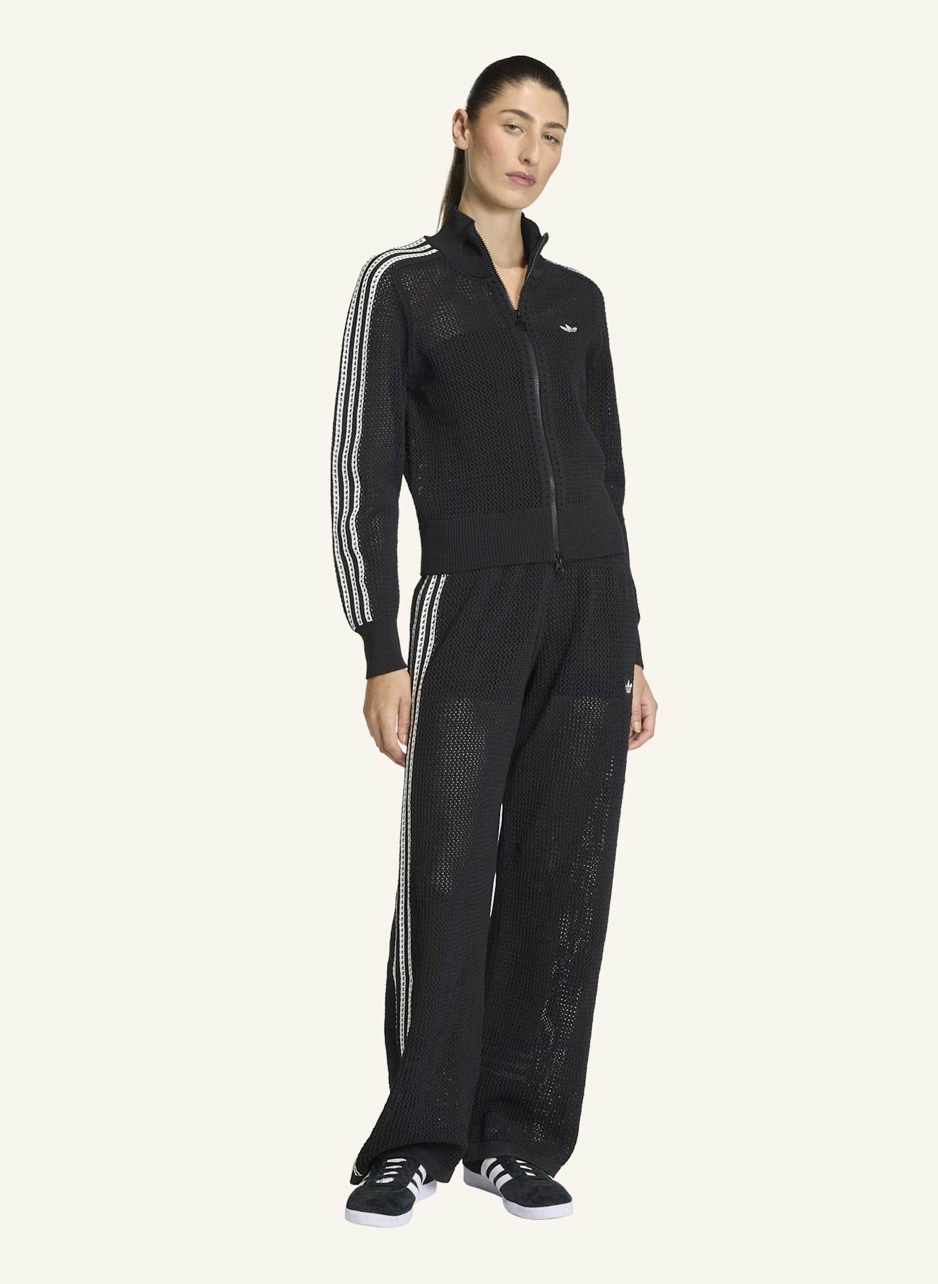 adidas Originals KNITTED CROCHET FIREBIRD ORIGINALS JACKE: SCHWARZ