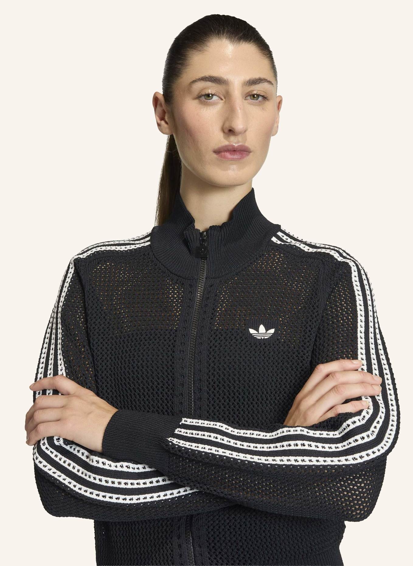 adidas Originals KNITTED CROCHET FIREBIRD ORIGINALS JACKE: SCHWARZ