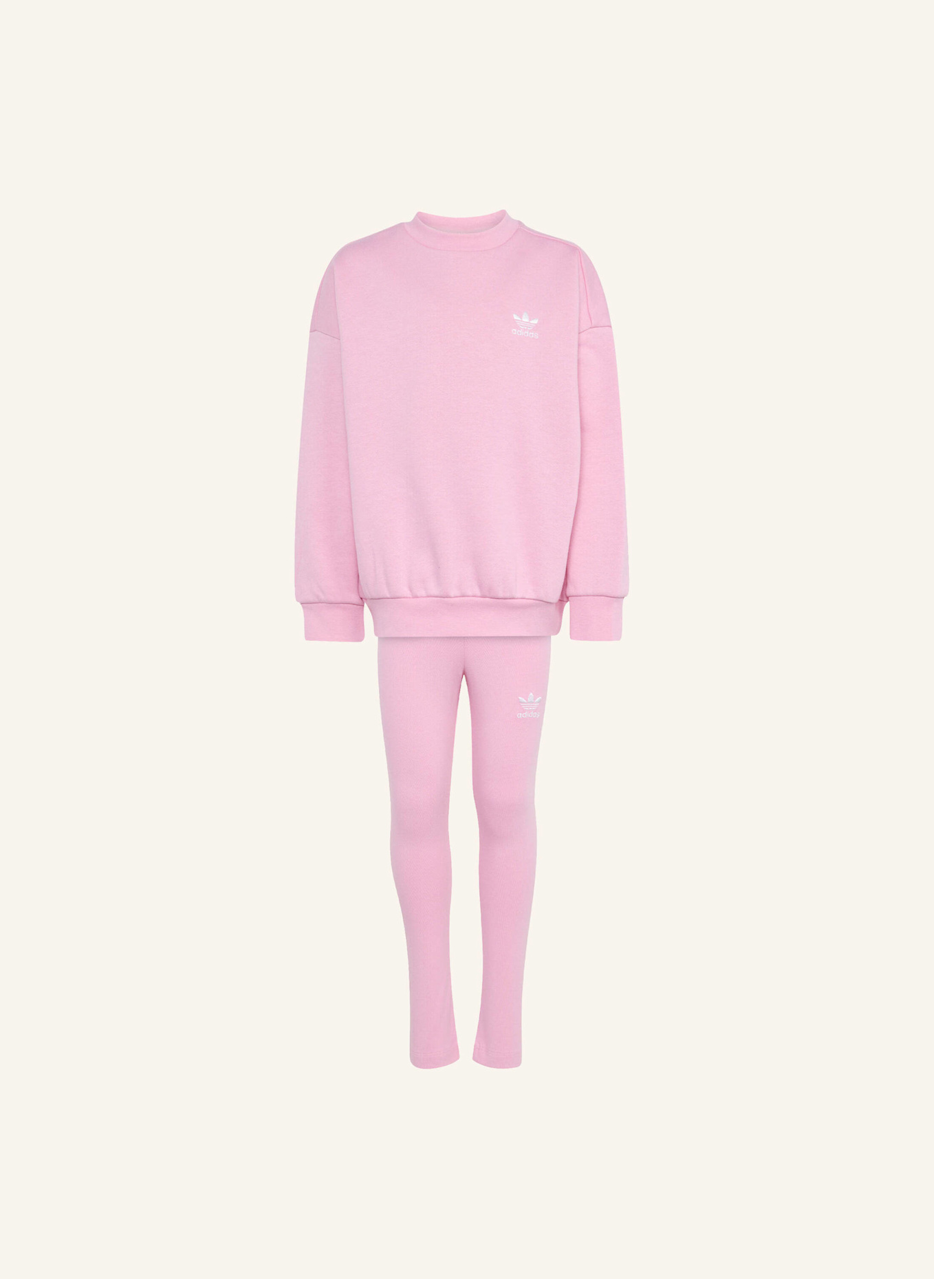 adidas Originals CREW LEGGINGS SET IN OVERSIZED-PASSFORM: ROSA