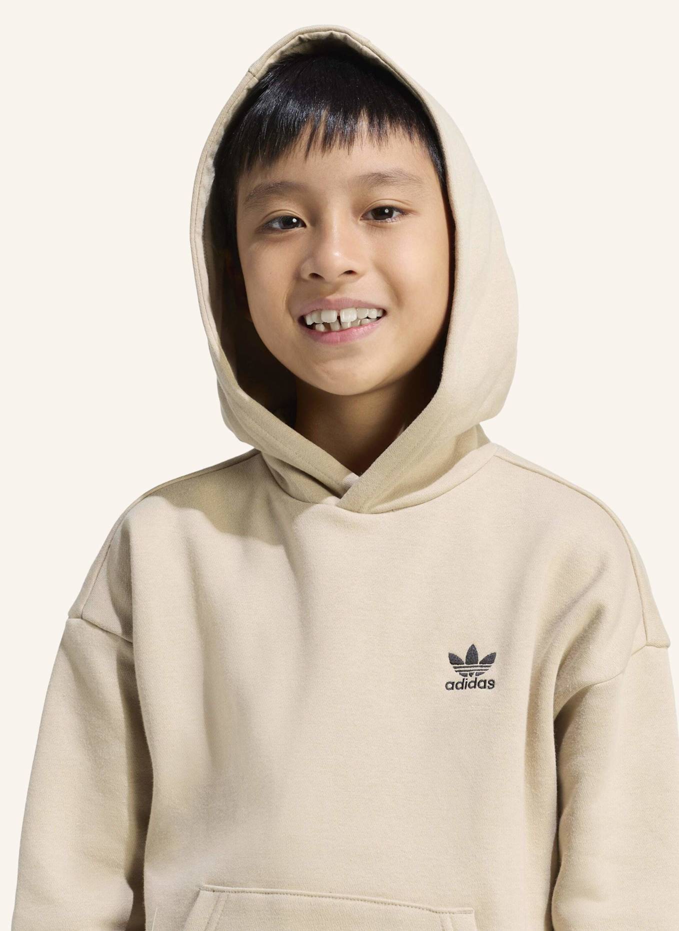 adidas Originals OVERSIZED HOODIE OPEN HEM PANTS SET: BEIGE