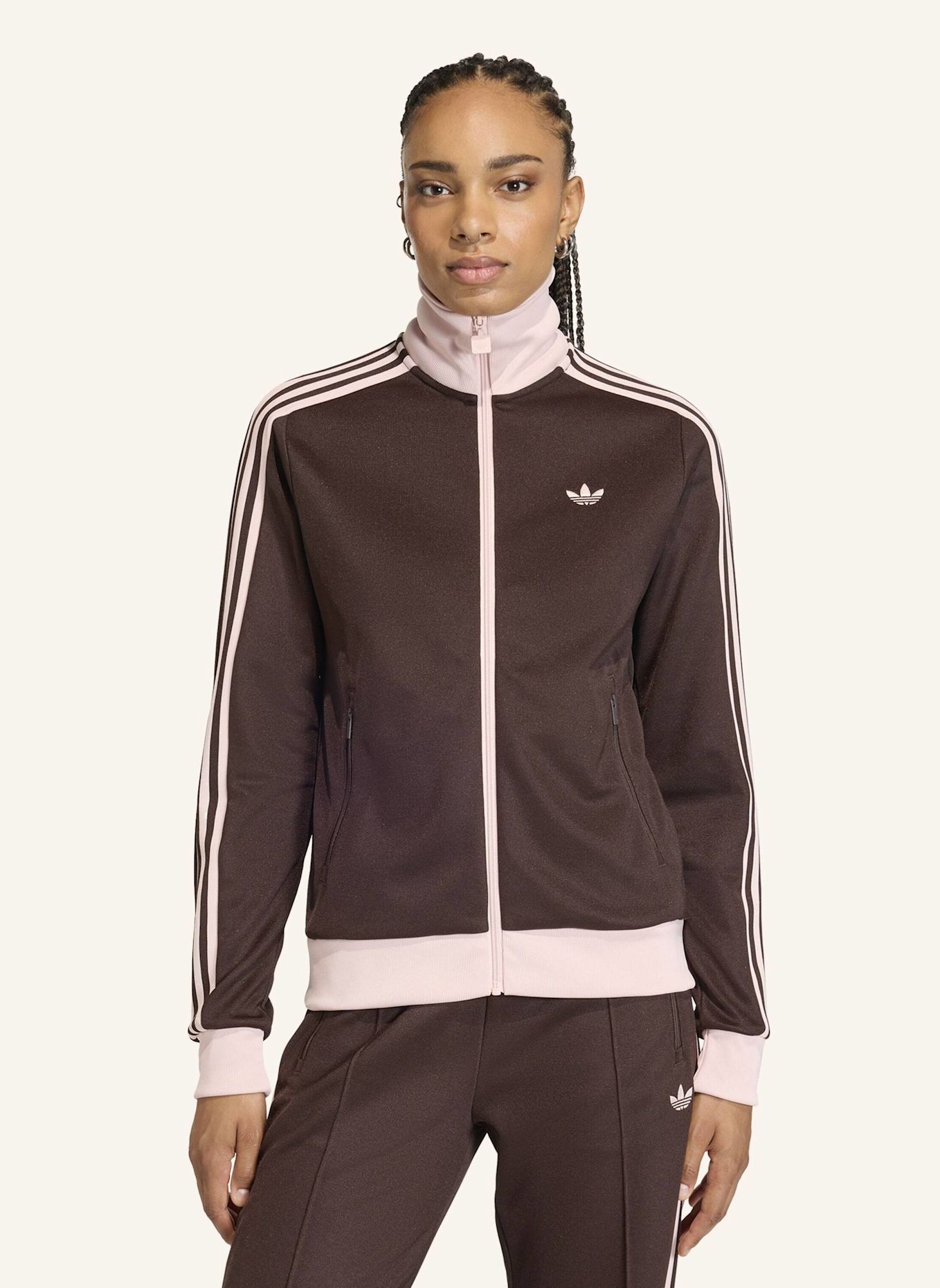 adidas Originals Trainingsjacke CLASSIC TRACK TOP: BRAUN/ ROSA
