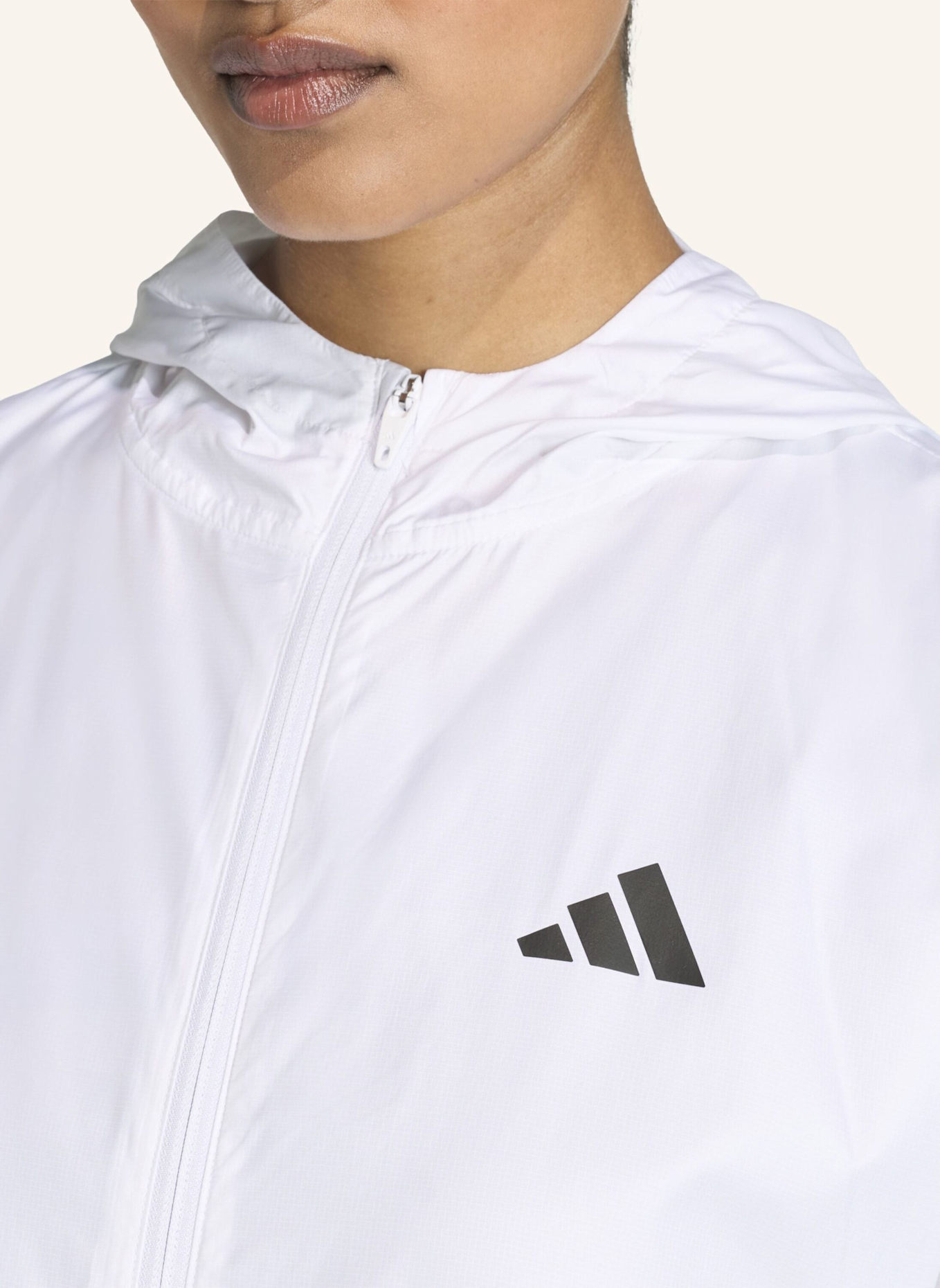 adidas HYPERGLAM 3-STREIFEN WINDBREAKER: WEISS