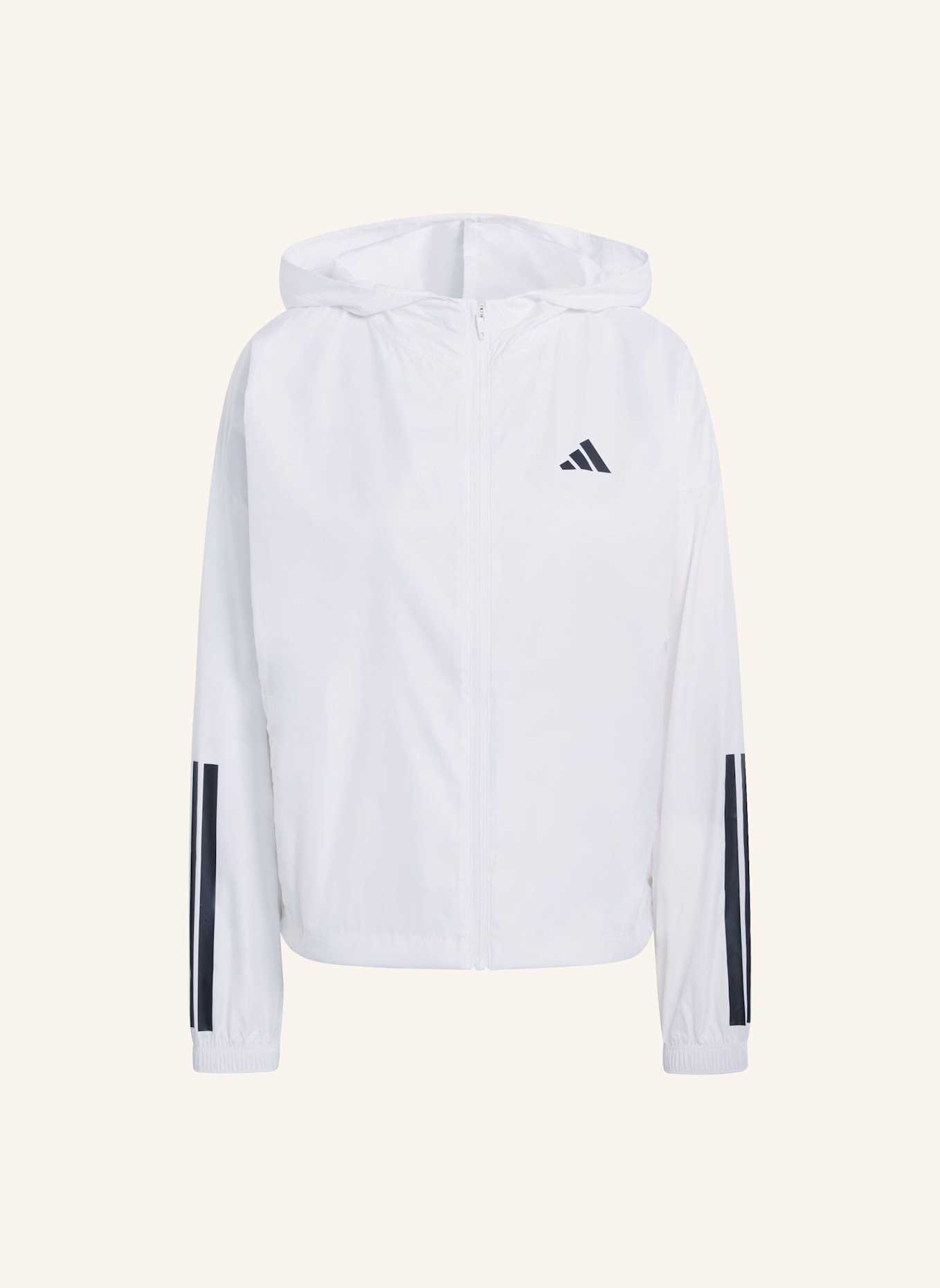 adidas HYPERGLAM 3-STREIFEN WINDBREAKER: WEISS