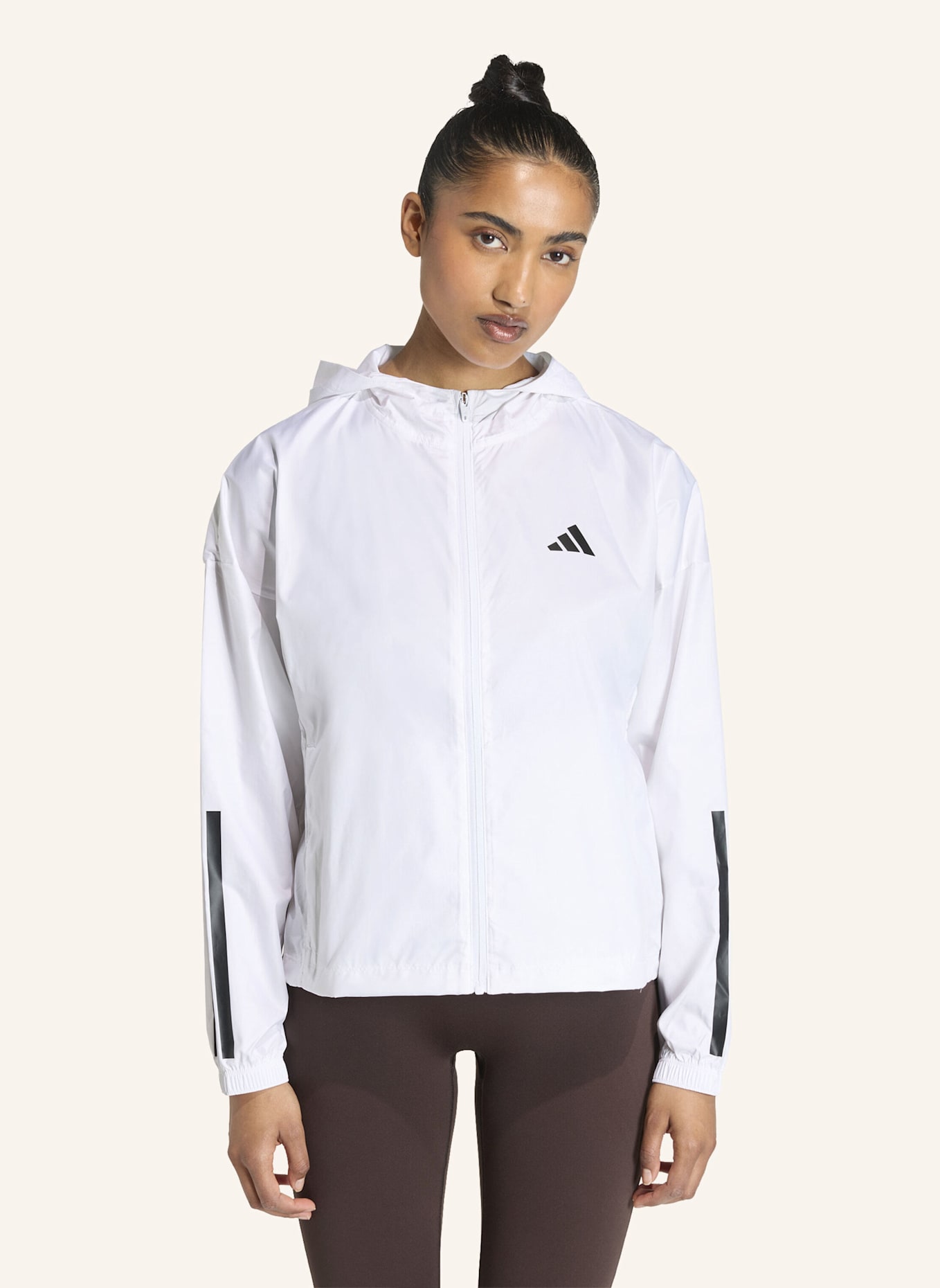adidas HYPERGLAM 3-STREIFEN WINDBREAKER: WEISS