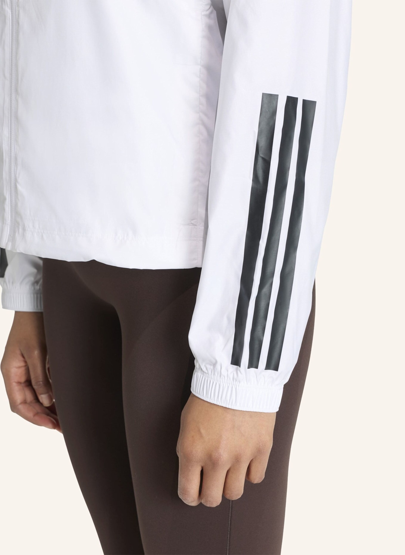 adidas HYPERGLAM 3-STREIFEN WINDBREAKER: WEISS
