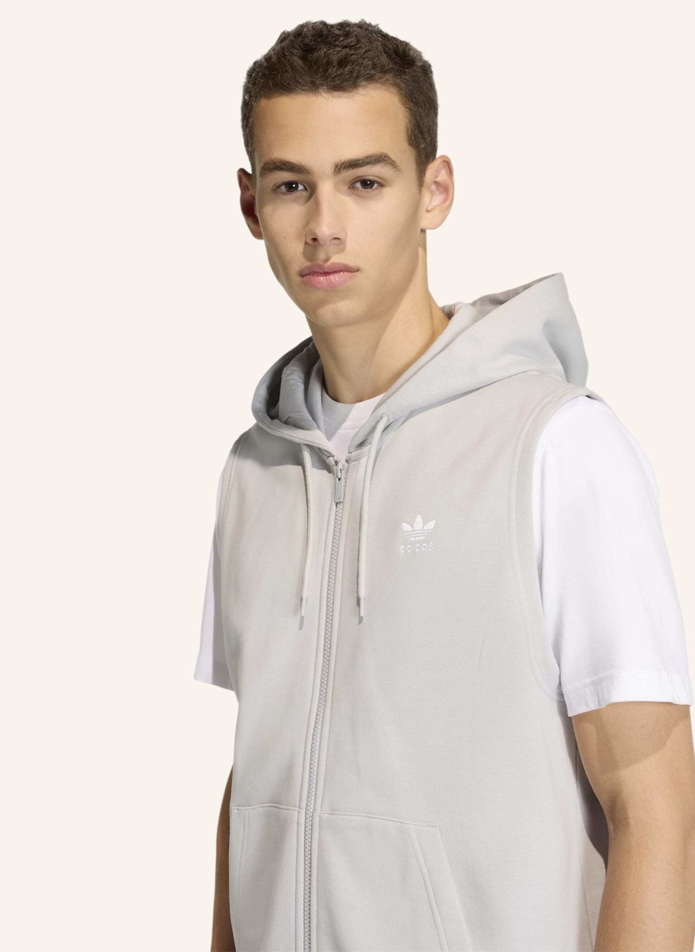 adidas Originals TREFOIL ESSENTIALS HOODIE OHNE ÄRMEL: GRAU