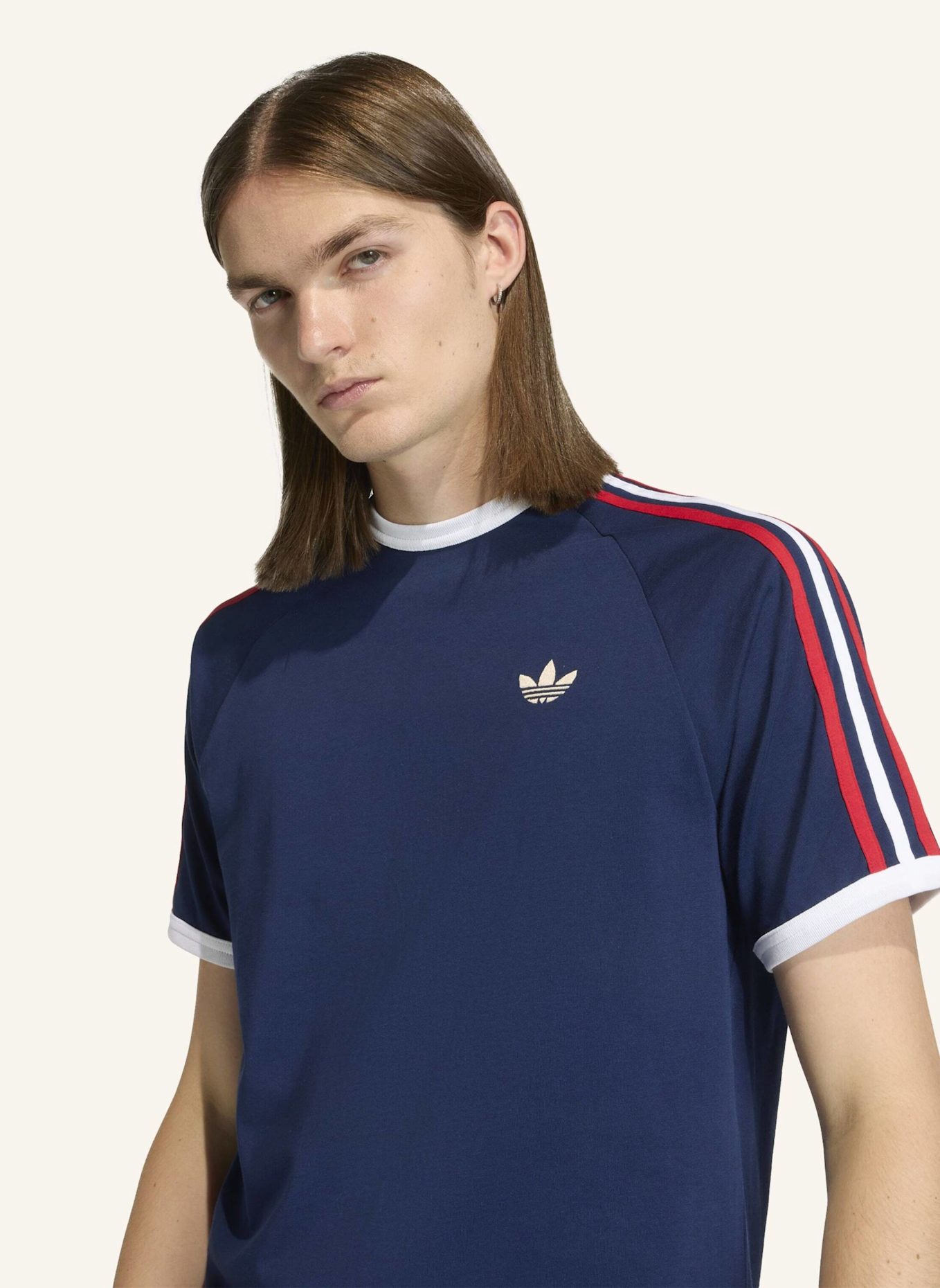 adidas Originals T-Shirt 3-STREIFEN: BLAU/ ROT/ WEISS