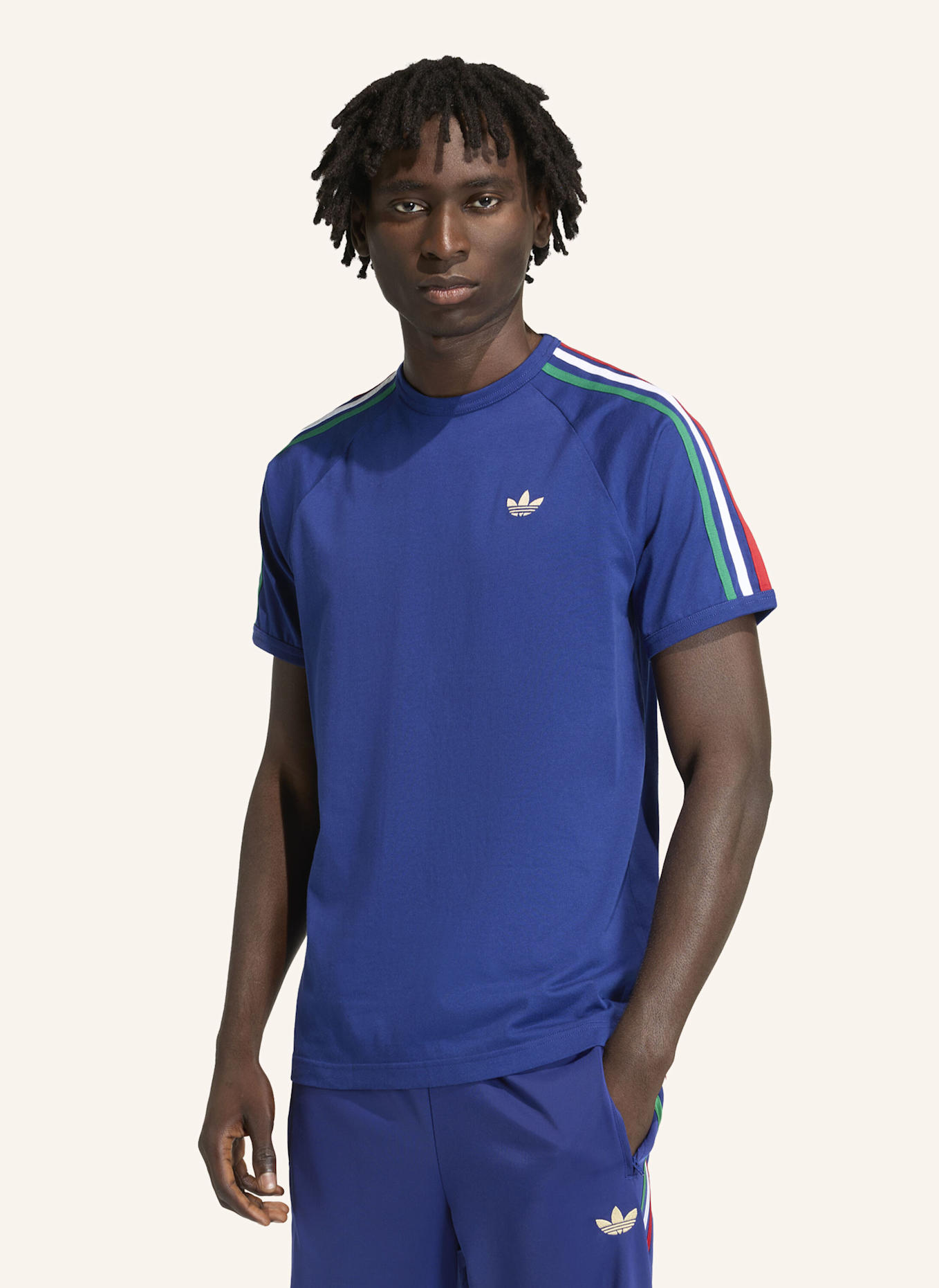 adidas Originals T-Shirt 3-STREIFEN: BLAU/ GRÜN/ WEISS