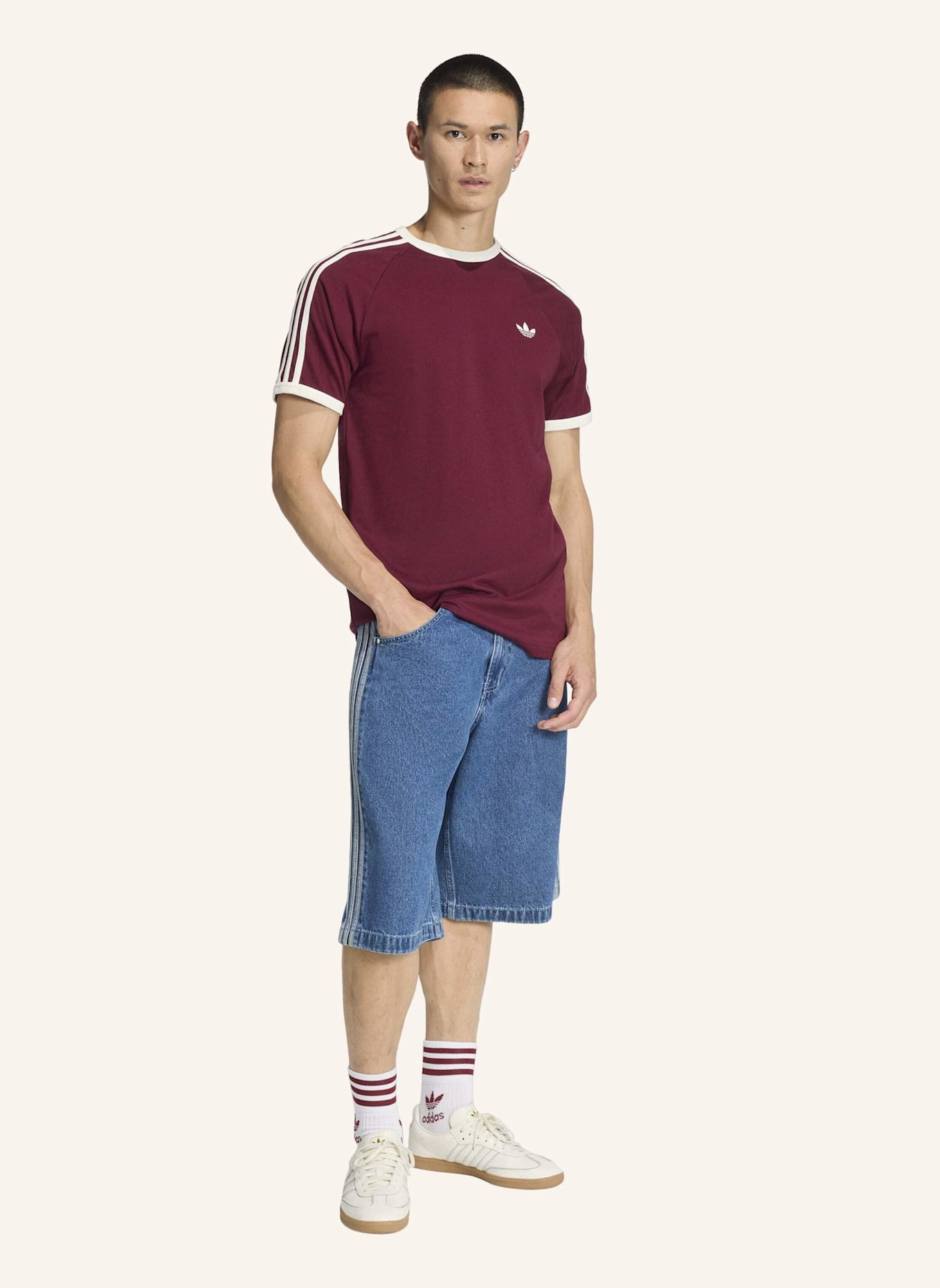 adidas Originals T-Shirt 3-STREIFEN: ROT/ WEISS