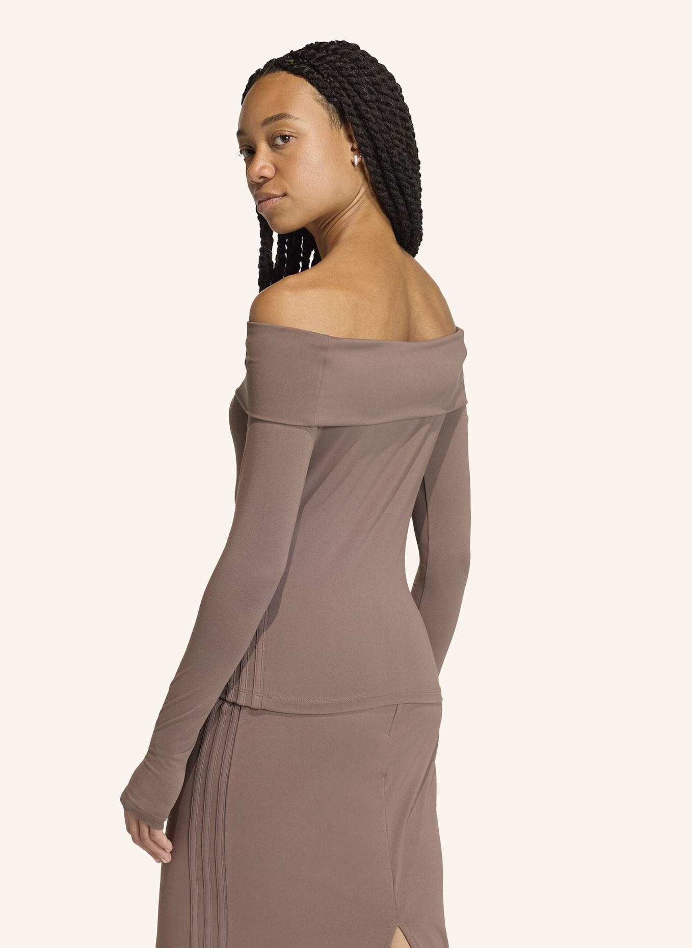 adidas Originals OFF-SHOULDER LONGSLEEVE: BRAUN