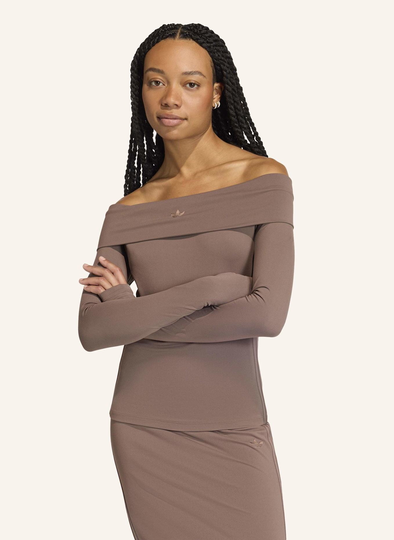 adidas Originals OFF-SHOULDER LONGSLEEVE: BRAUN