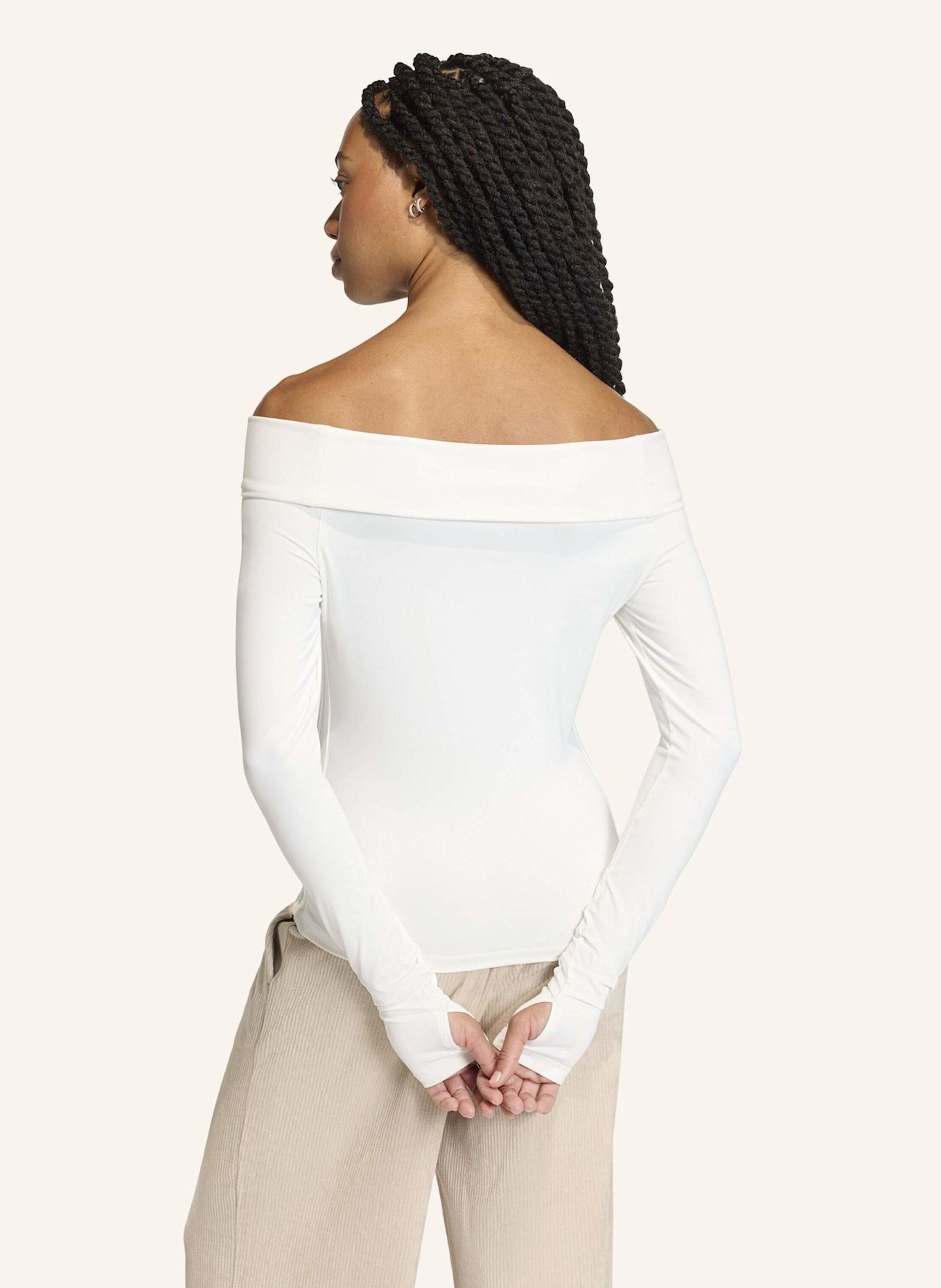 adidas Originals OFF-SHOULDER LONGSLEEVE: WEISS
