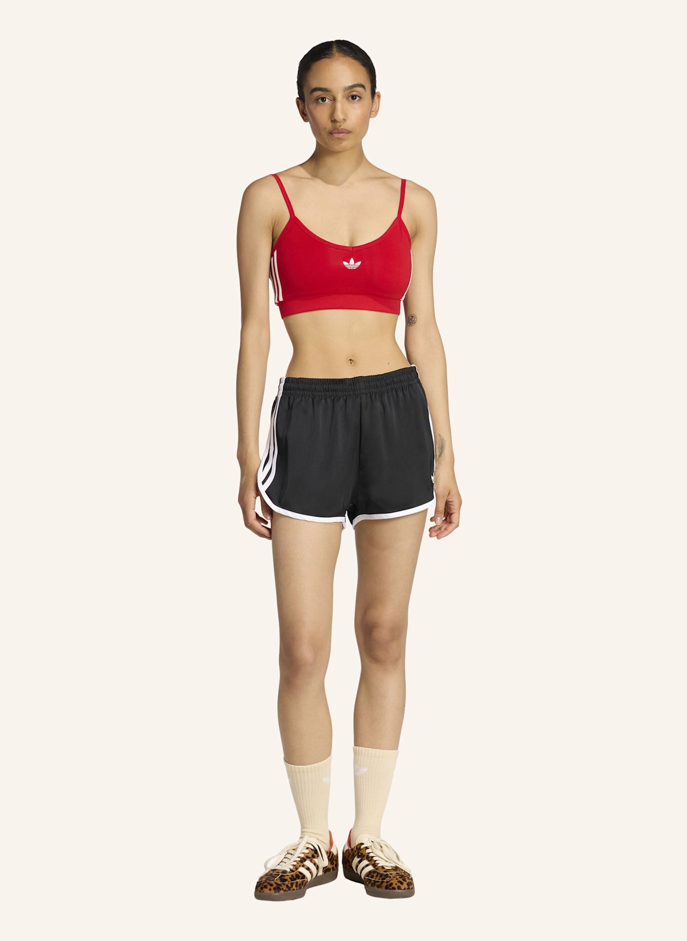 adidas Originals 3-STREIFEN SPRINTER SHORTS: SCHWARZ/ WEISS