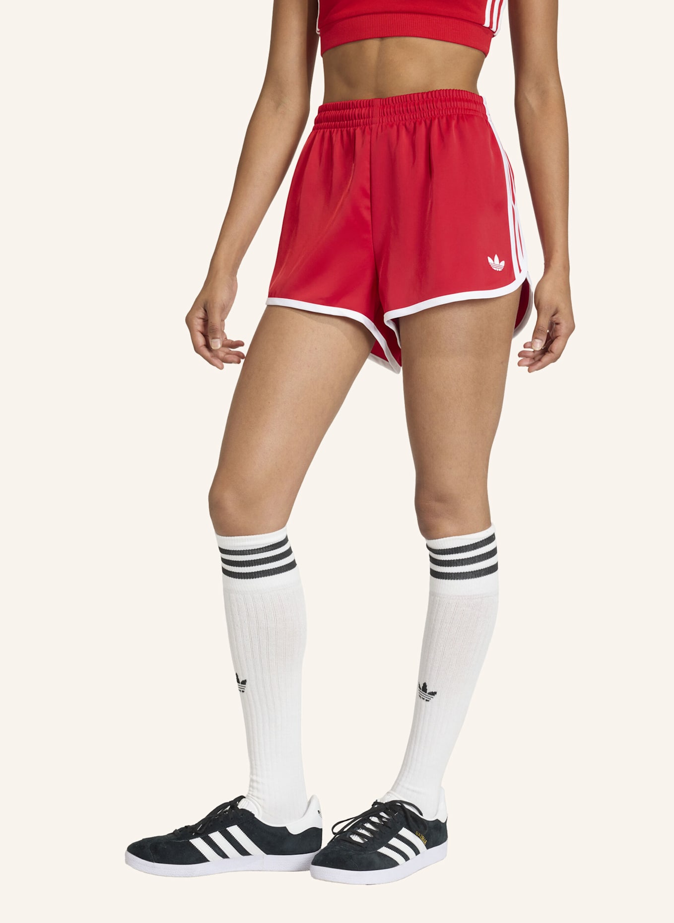 adidas Originals 3-STREIFEN SPRINTER SHORTS: ROT/ WEISS