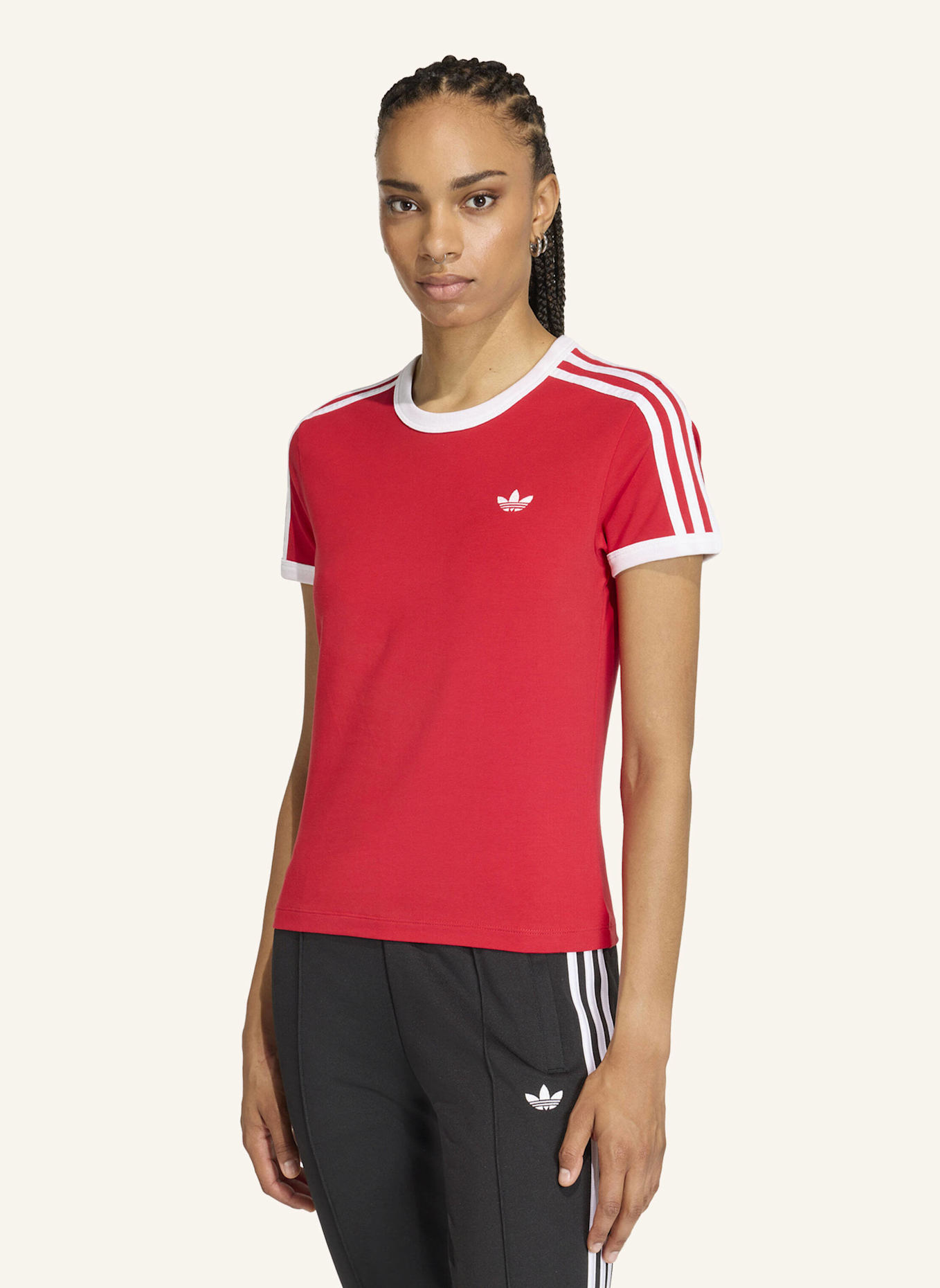 adidas Originals T-Shirt 3 STRIPES: ROT/ WEISS