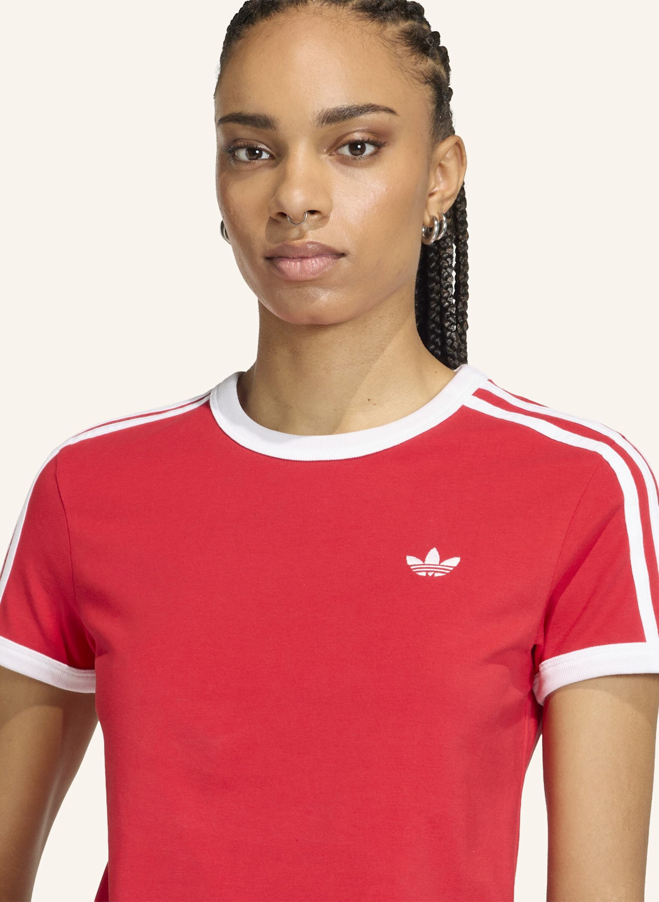 adidas Originals T-Shirt 3 STRIPES: ROT/ WEISS