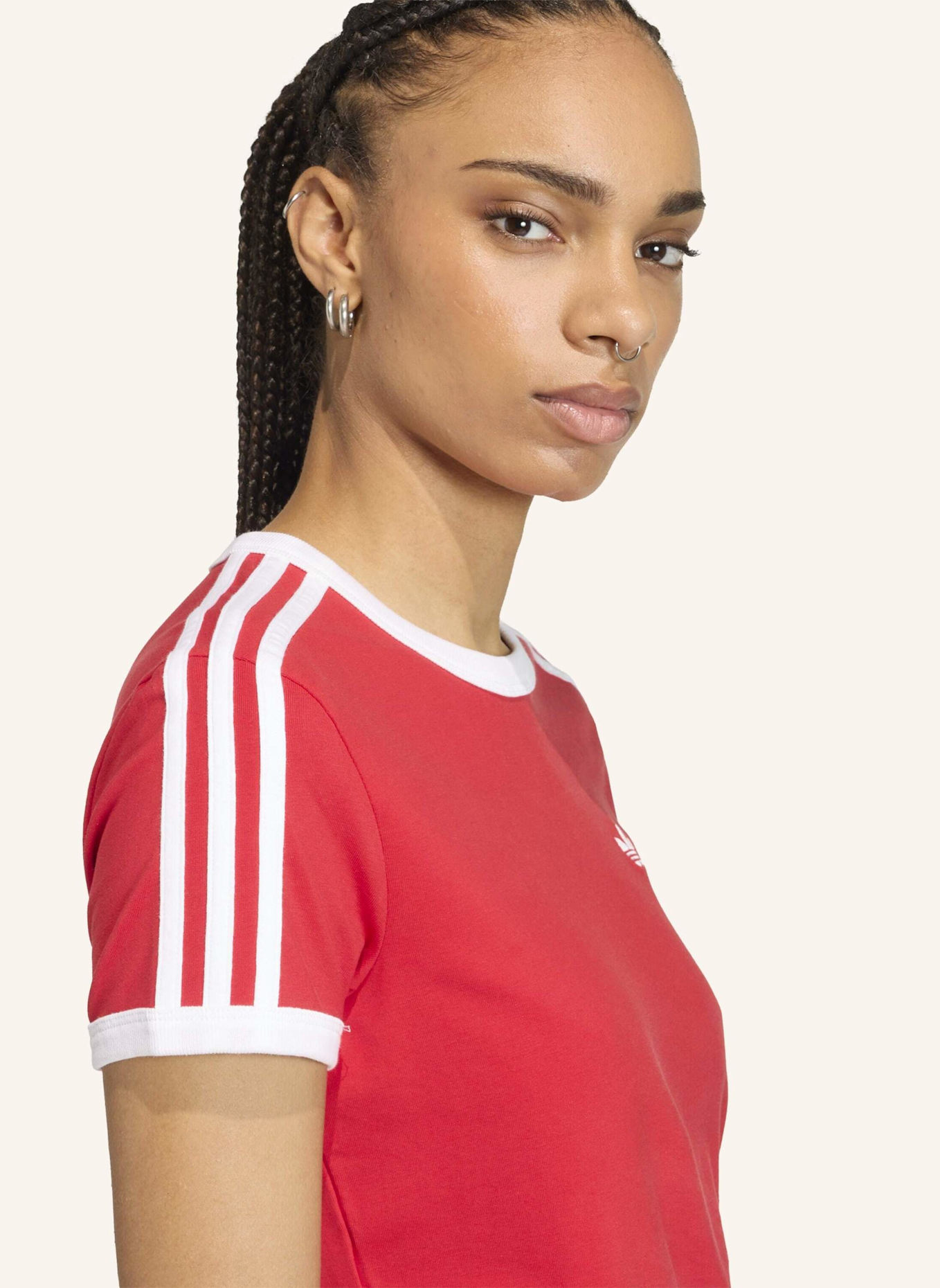 adidas Originals T-Shirt 3 STRIPES: ROT/ WEISS
