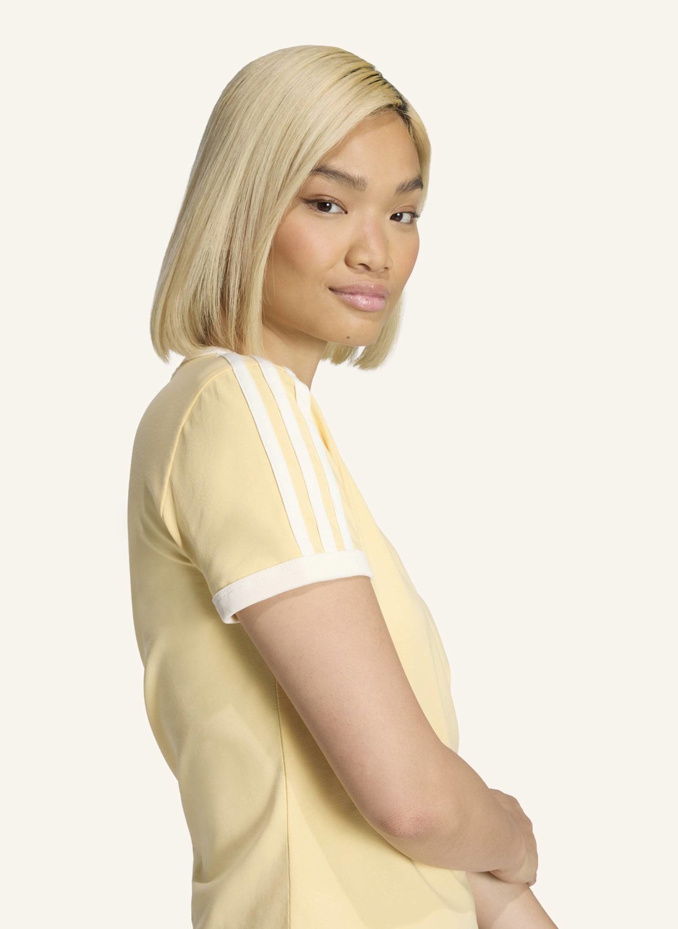 adidas Originals T-Shirt 3 STRIPES: ORANGE/ WEISS