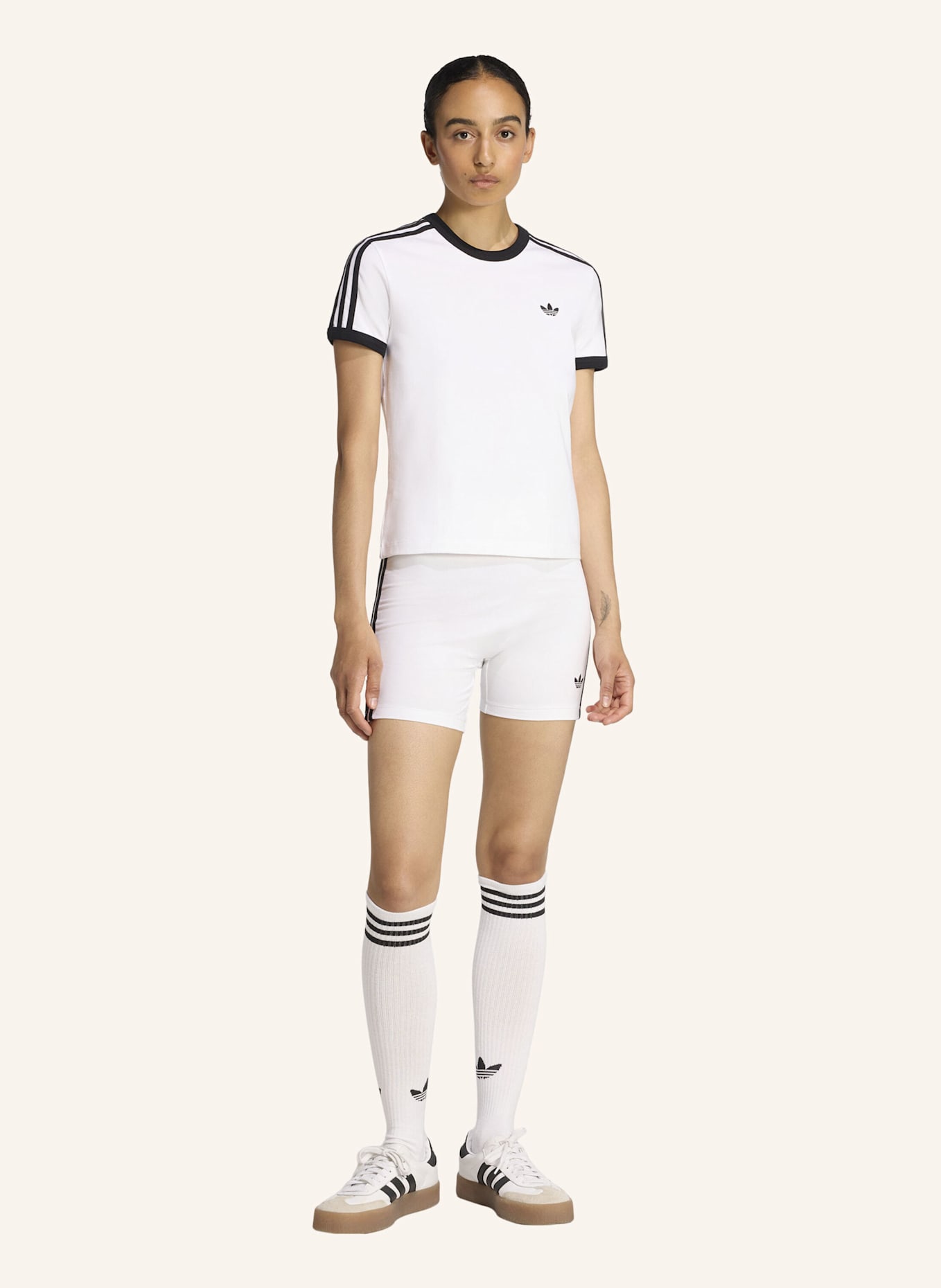 adidas Originals T-Shirt 3 STRIPES: WEISS/ SCHWARZ