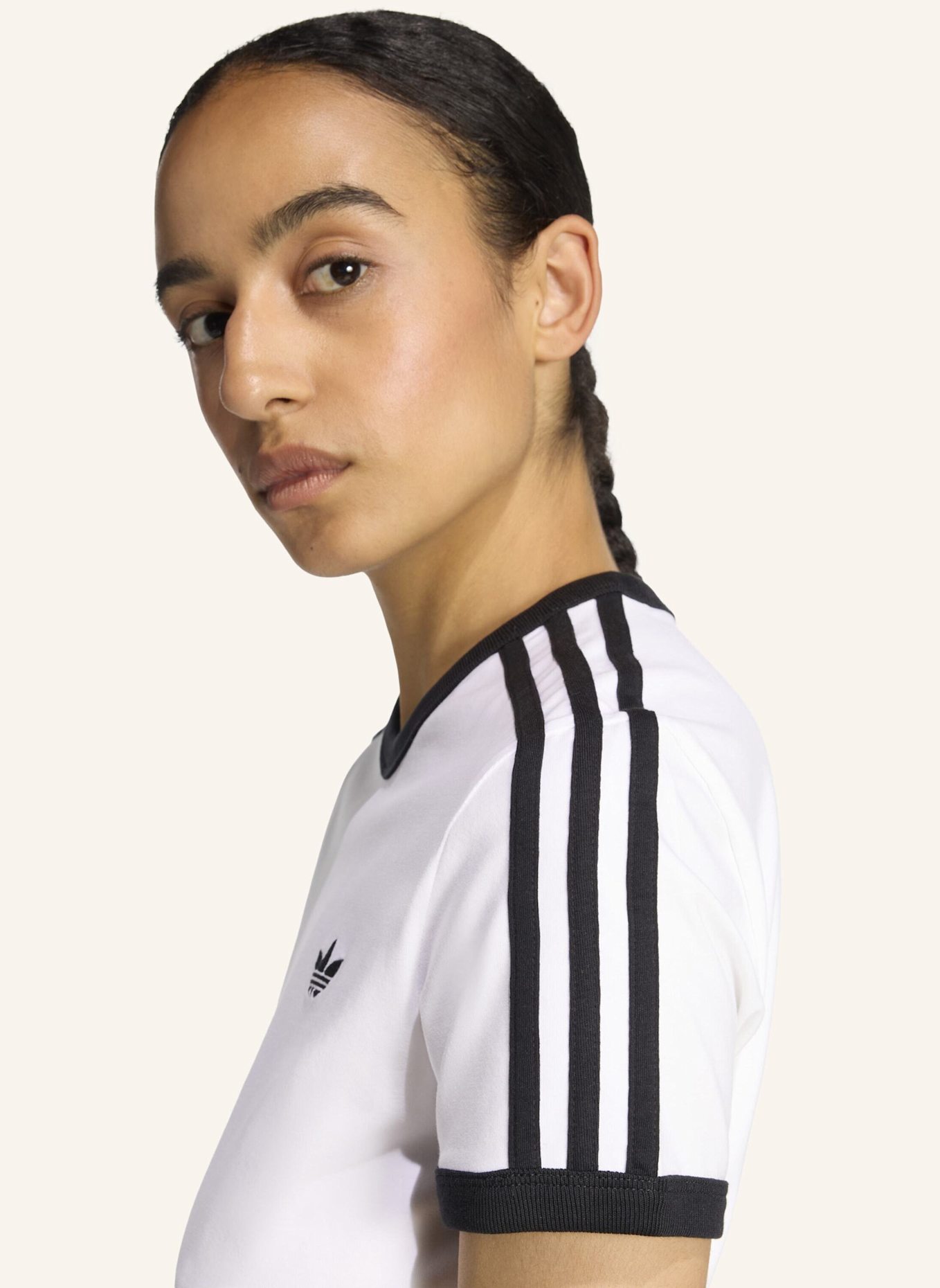 adidas Originals T-Shirt 3 STRIPES: WEISS/ SCHWARZ