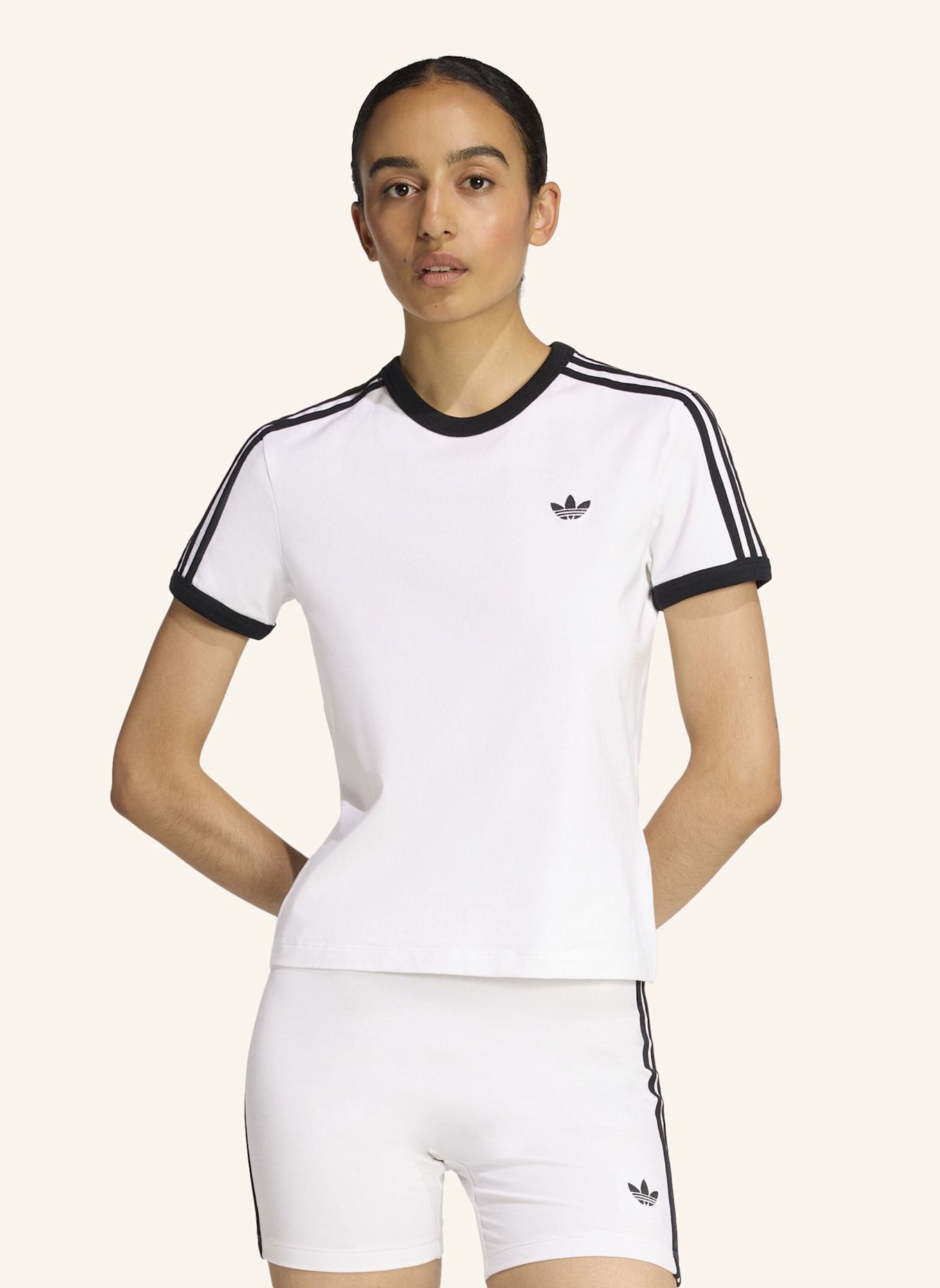 adidas Originals T-Shirt 3 STRIPES: WEISS/ SCHWARZ