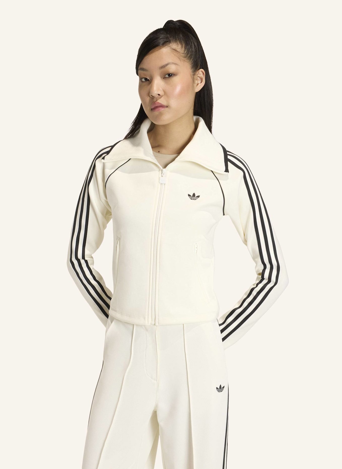 adidas Originals SCHMAL GESCHNITTENES FIREBIRD TRACK TOP: WEISS