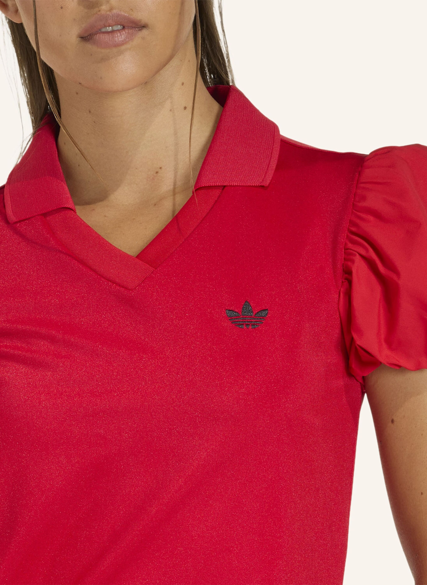 adidas Originals KLEID MIT BALLONÄRMELN: ROT
