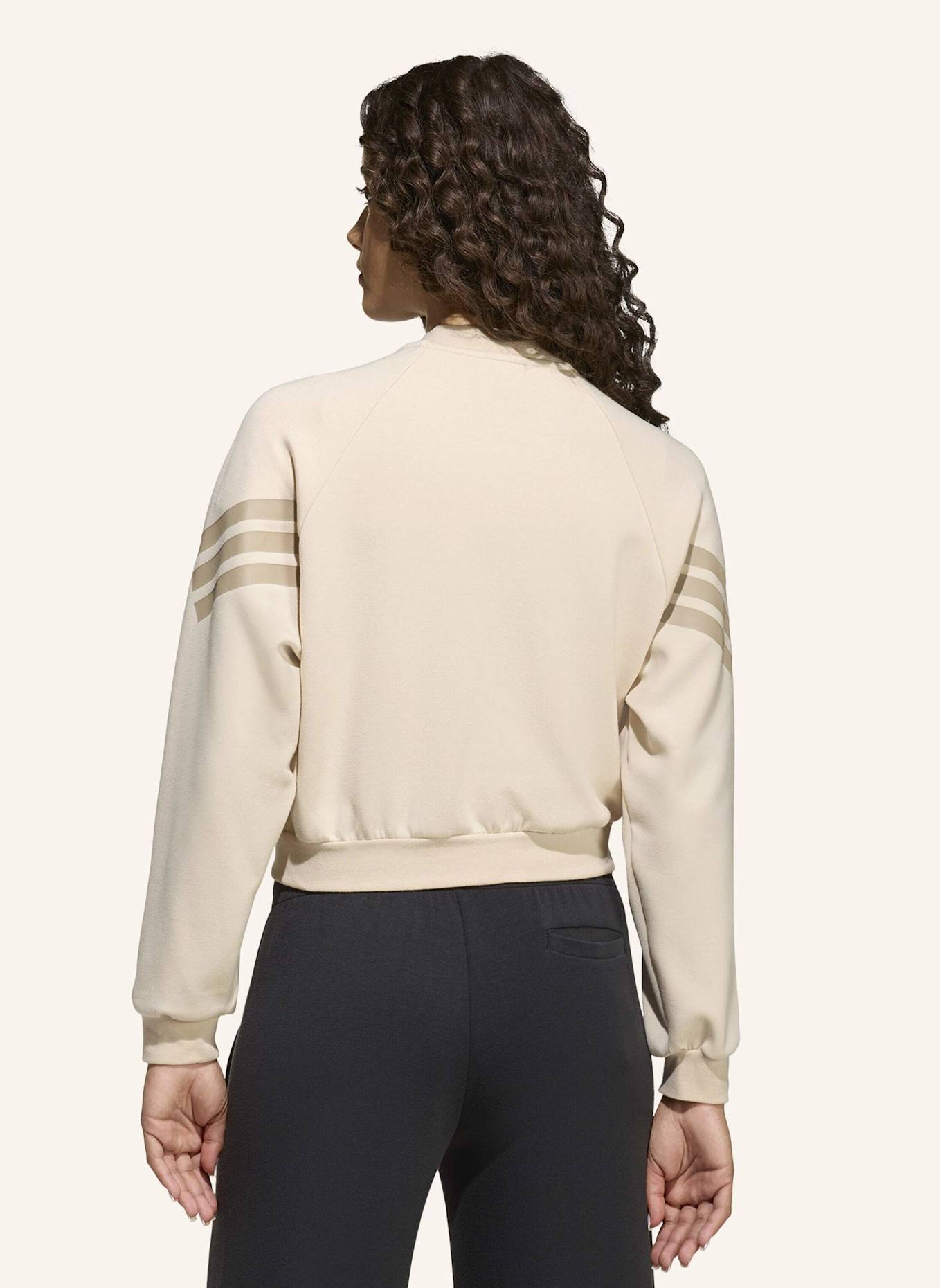 adidas FUTURE ICONS 3-STREIFEN HOODIE MIT DURCHGEHENDEM REISSVERSCHLUSS: BEIGE/ GRÜN