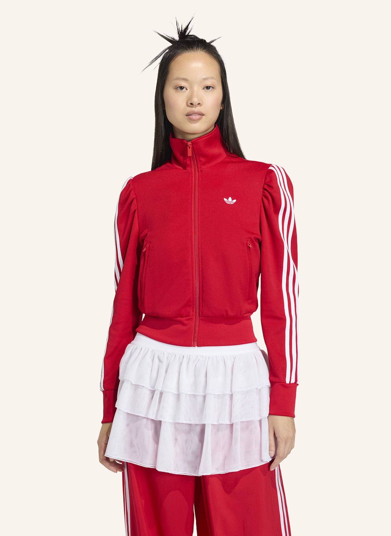 adidas Originals ADIDAS ORIGINALS ELEVATED SLEEVE FB TRACK TOP: ROT