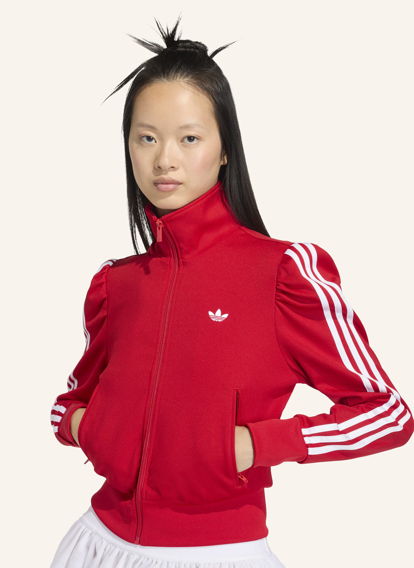 adidas Originals ADIDAS ORIGINALS ELEVATED SLEEVE FB TRACK TOP: ROT
