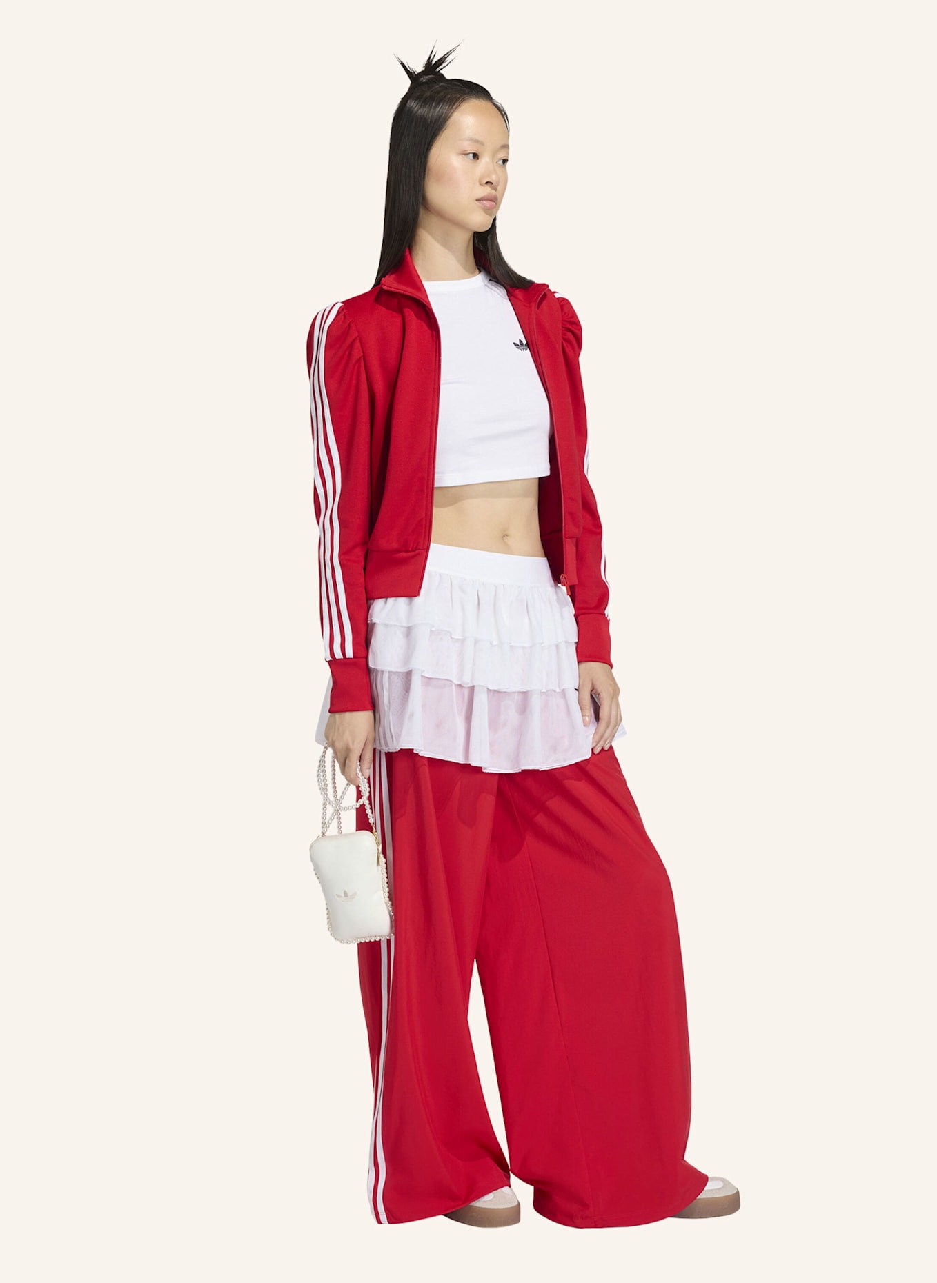 adidas Originals ADIDAS ORIGINALS ELEVATED SLEEVE FB TRACK TOP: ROT