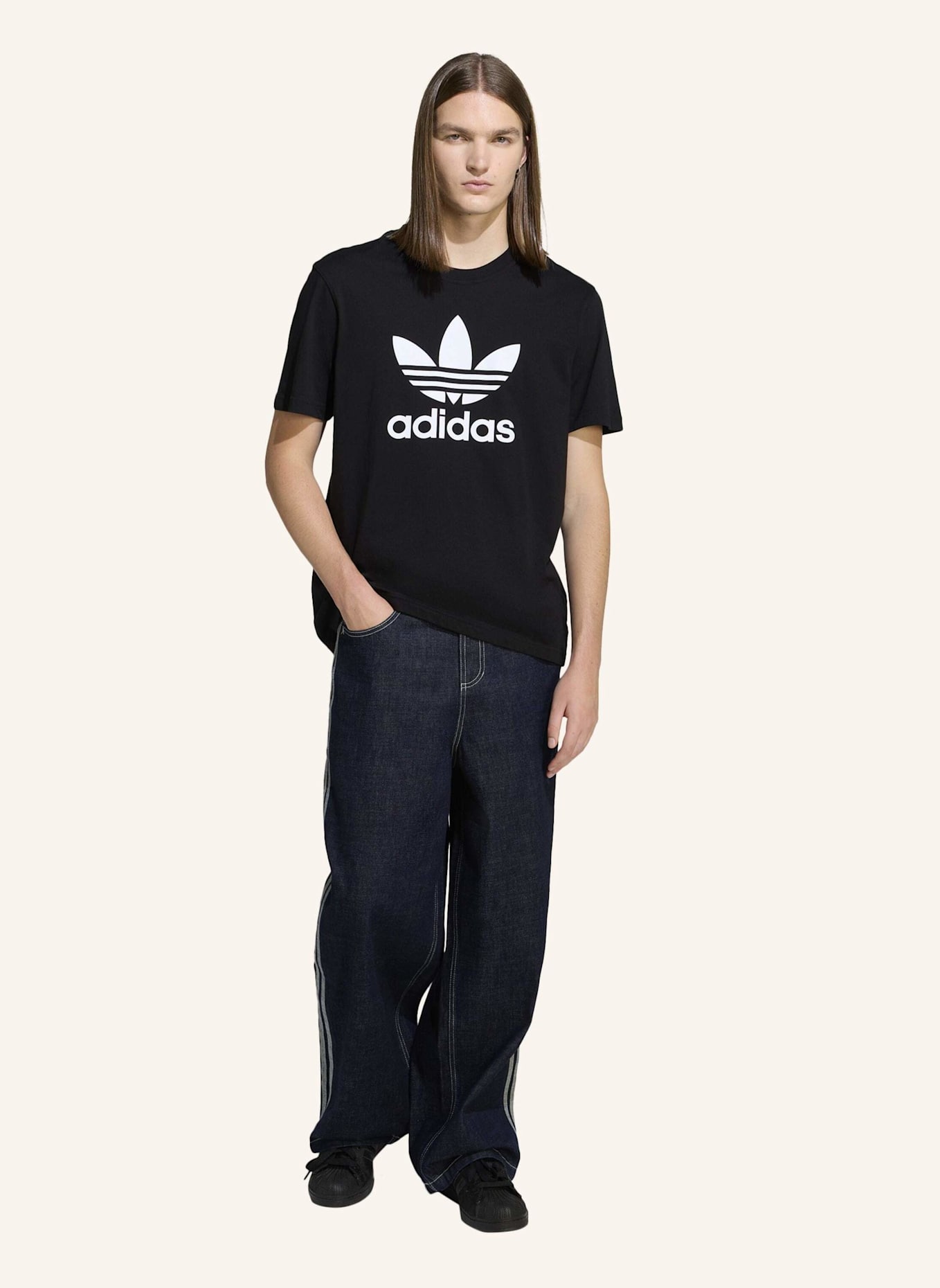 adidas Originals 90S ALTERNATIVE SPORT WIDE LEG SKATER JEANS: BLAU