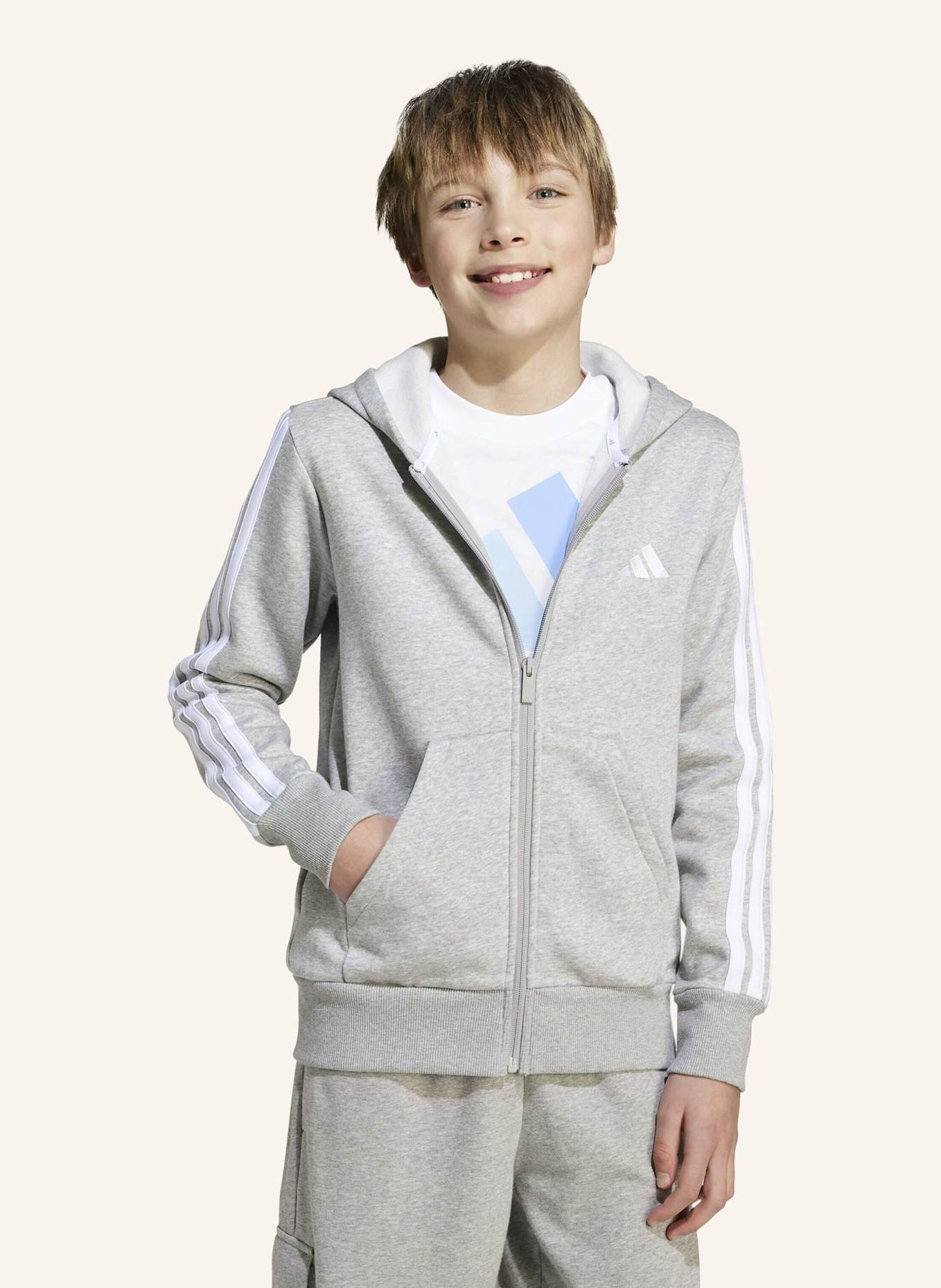 adidas Sweatjacke ESSENTIALS FULL ZIP: WEISS